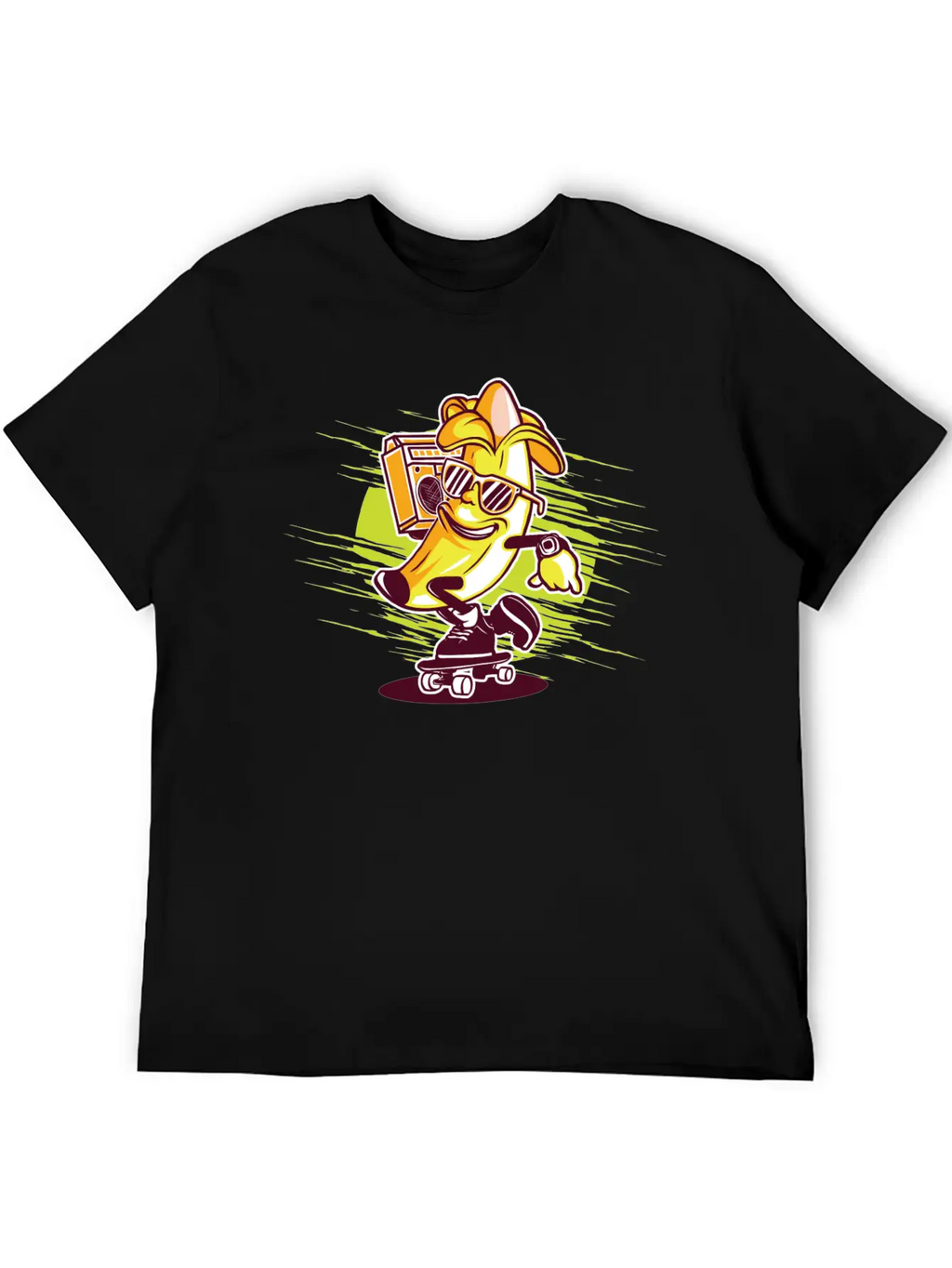Banana Skateboard Music Classic Cotton Tee – Unisex Comfort For Any Season