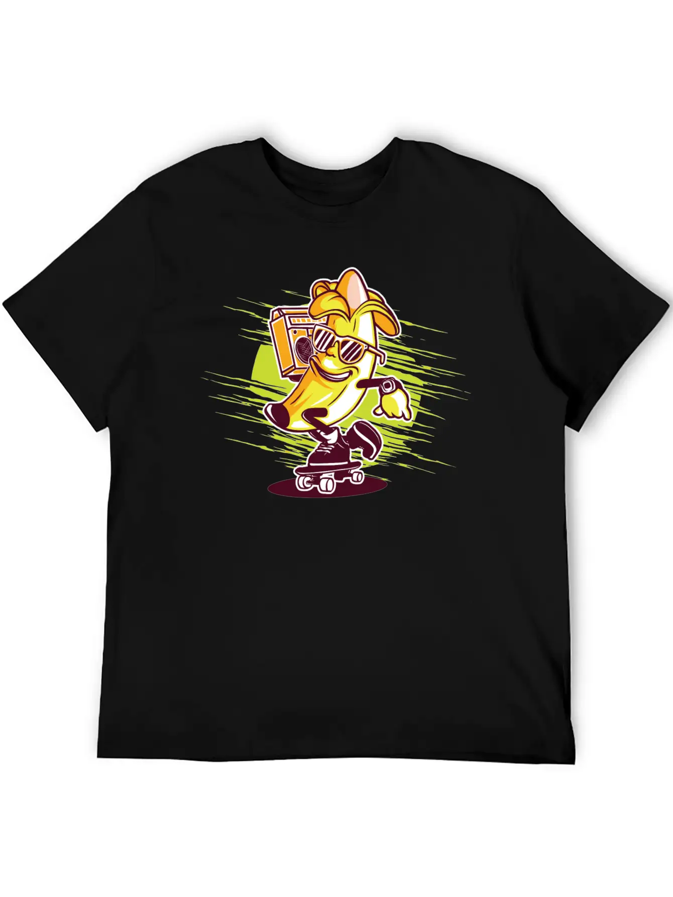 Banana Skateboard Music Classic Cotton Tee – Unisex Comfort For Any Season