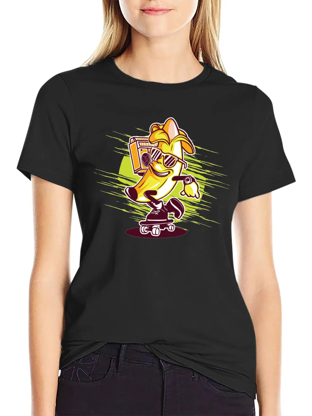 Banana Skateboard Music Classic Cotton Tee – Unisex Comfort For Any Season