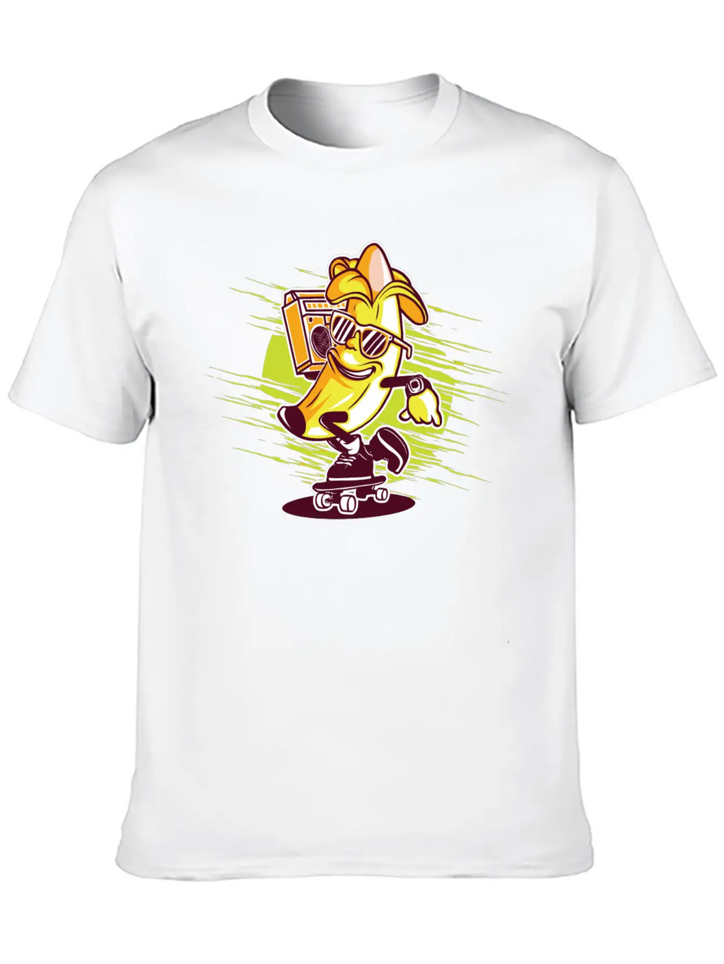 Banana Skateboard Music Classic Cotton Tee – Unisex Comfort For Any Season