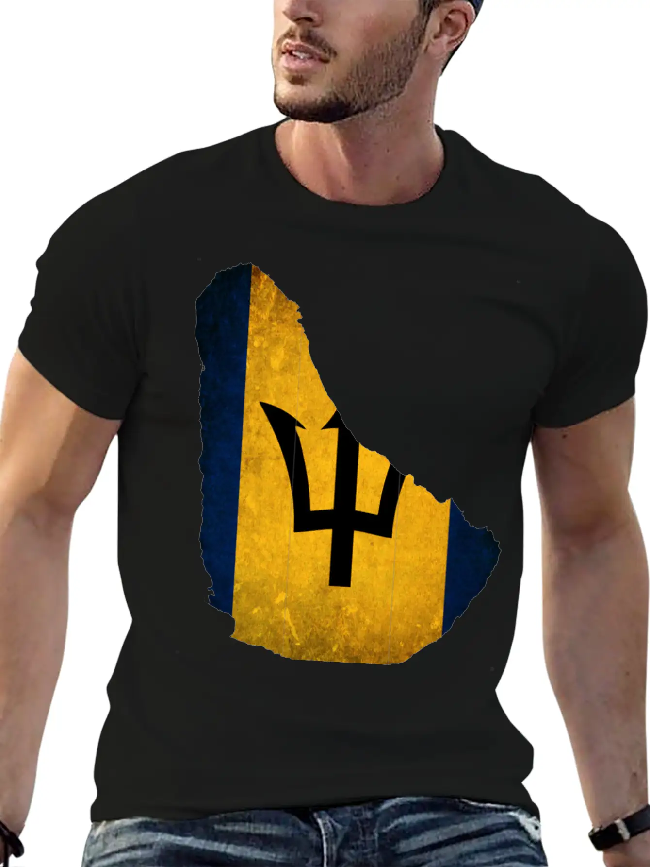 Barbados Flag Map Unisex Casual T-Shirt – Clean Design For Daily Comfort