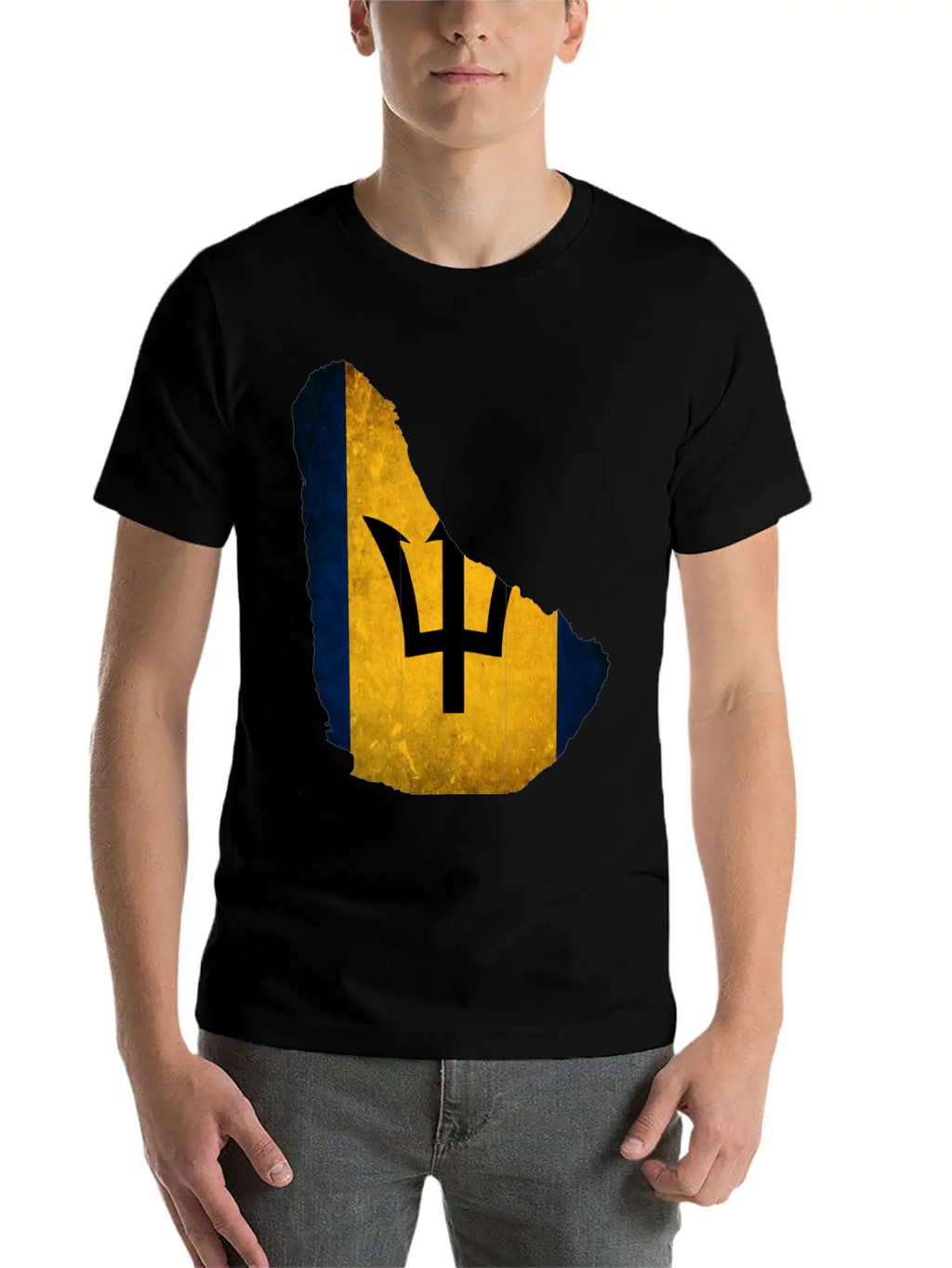 Barbados Flag Map Unisex Casual T-Shirt – Clean Design For Daily Comfort