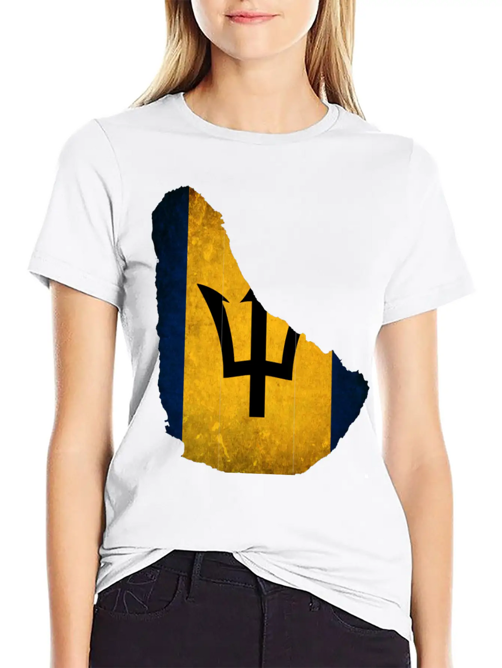 Barbados Flag Map Unisex Casual T-Shirt – Clean Design For Daily Comfort