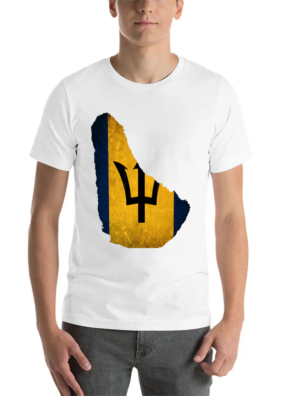 Barbados Flag Map Unisex Casual T-Shirt – Clean Design For Daily Comfort