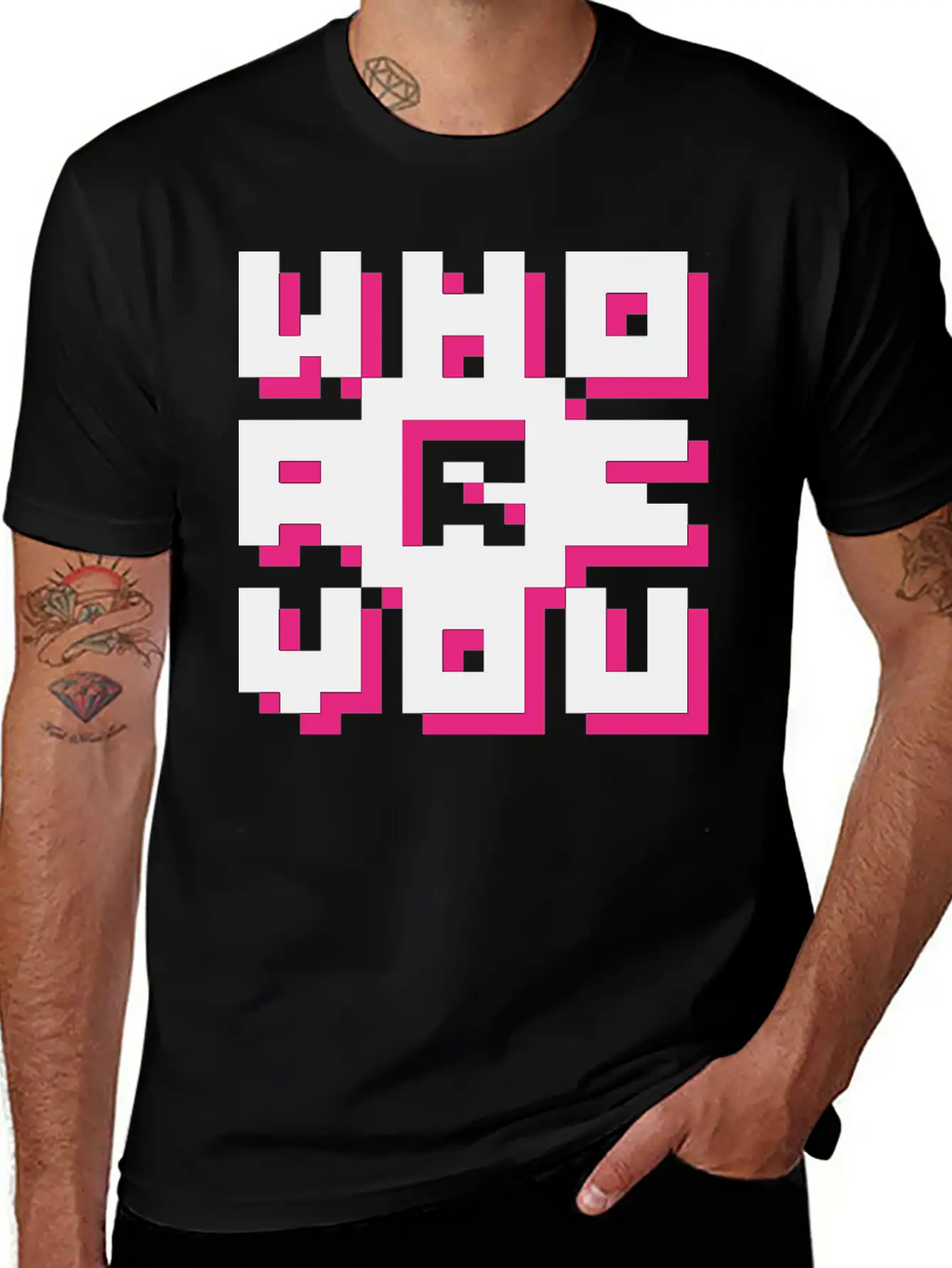 Barcode / Who Are You? Minimal Design Art Breathable Graphic T-Shirt – Perfect For Casual Days