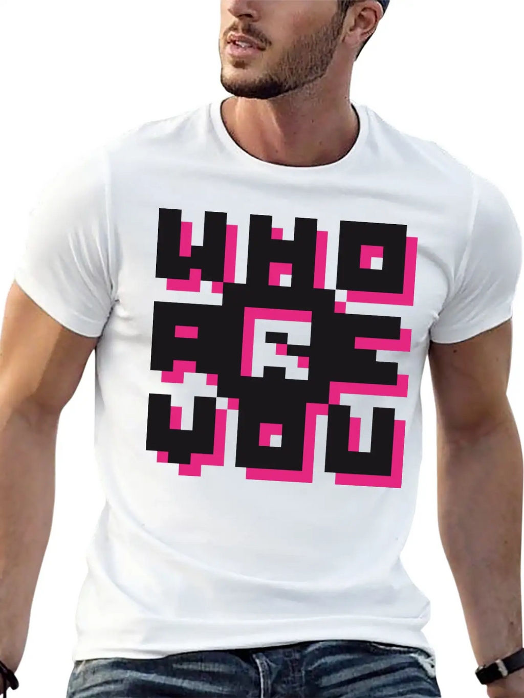 Barcode / Who Are You? Minimal Design Art Breathable Graphic T-Shirt – Perfect For Casual Days