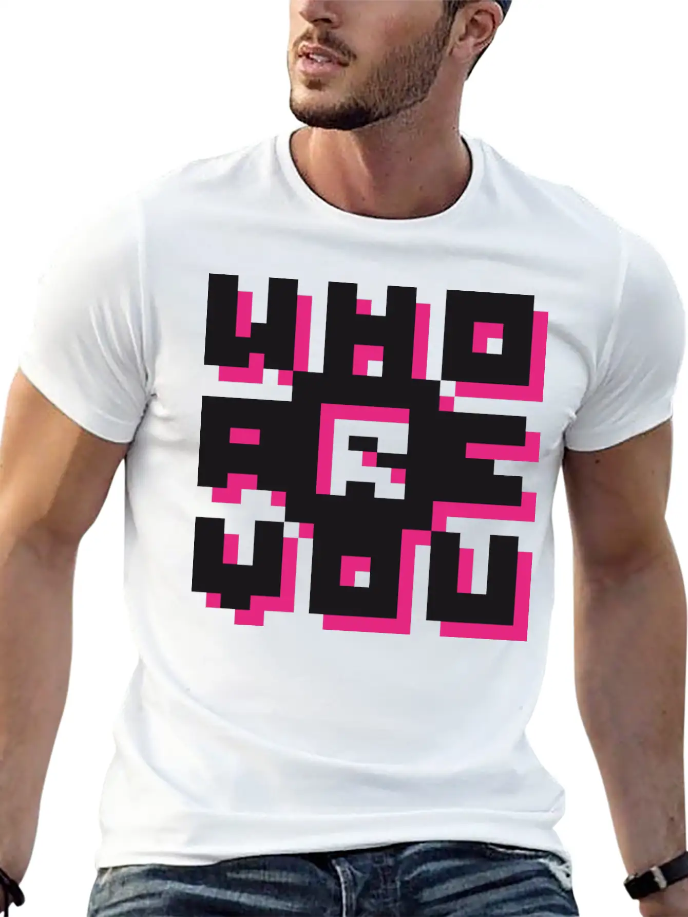 Barcode / Who Are You? Minimal Design Art Breathable Graphic T-Shirt – Perfect For Casual Days