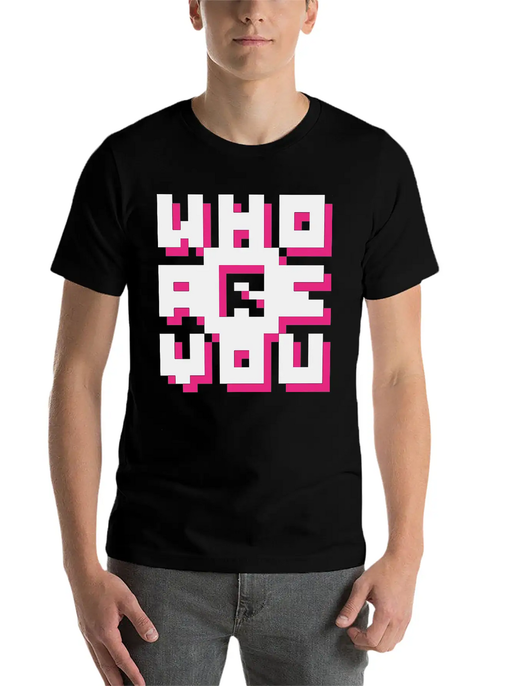 Barcode / Who Are You? Minimal Design Art Breathable Graphic T-Shirt – Perfect For Casual Days