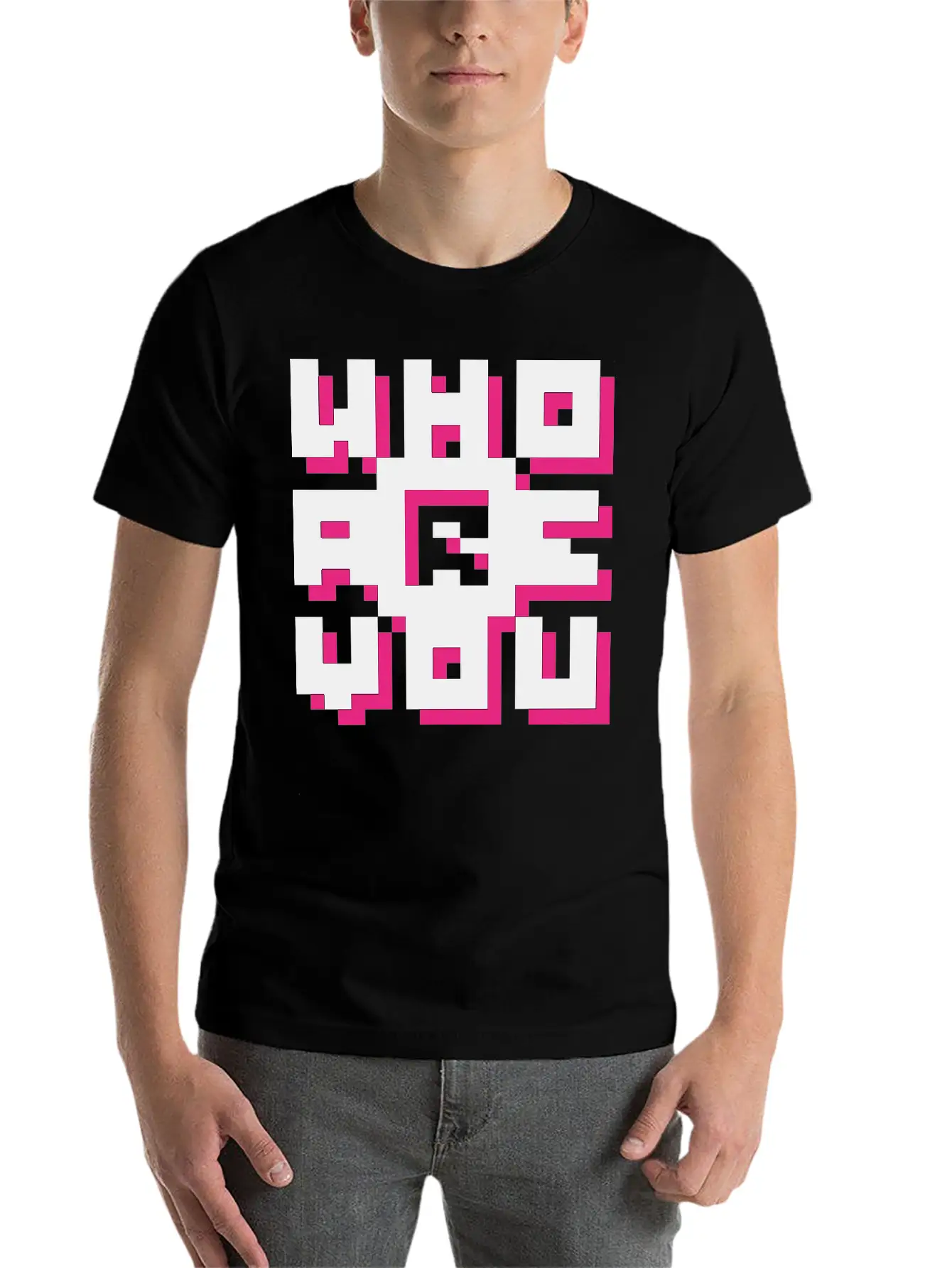 Barcode / Who Are You? Minimal Design Art Breathable Graphic T-Shirt – Perfect For Casual Days