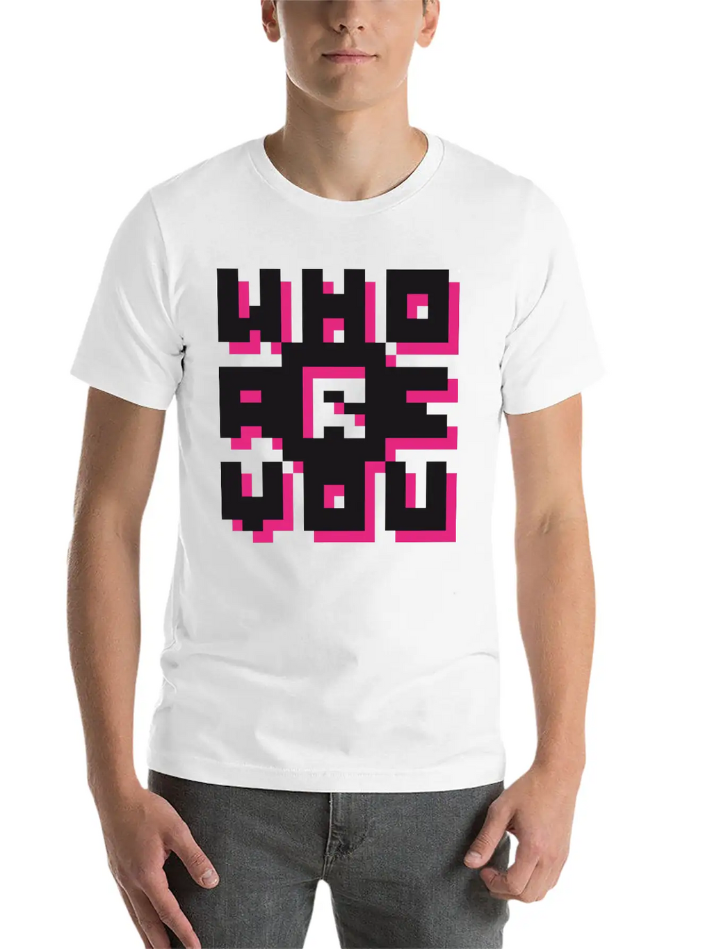 Barcode / Who Are You? Minimal Design Art Breathable Graphic T-Shirt – Perfect For Casual Days