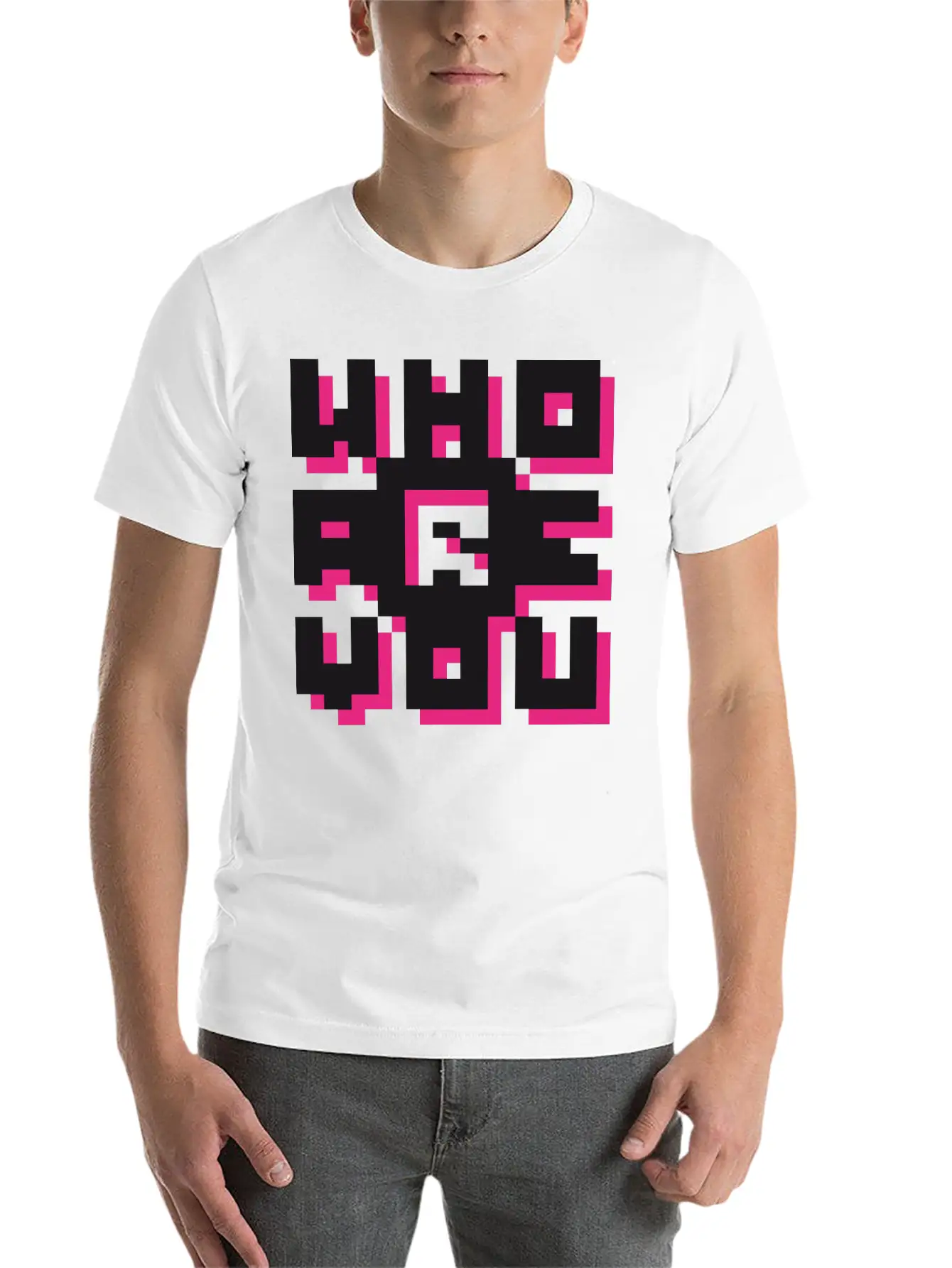 Barcode / Who Are You? Minimal Design Art Breathable Graphic T-Shirt – Perfect For Casual Days