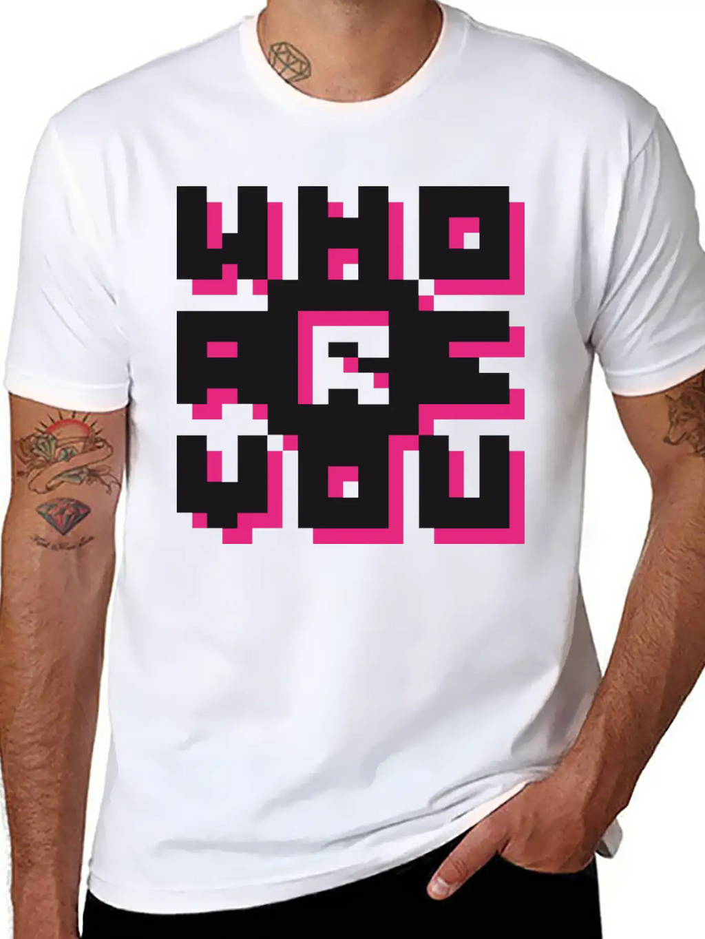 Barcode / Who Are You? Minimal Design Art Breathable Graphic T-Shirt – Perfect For Casual Days