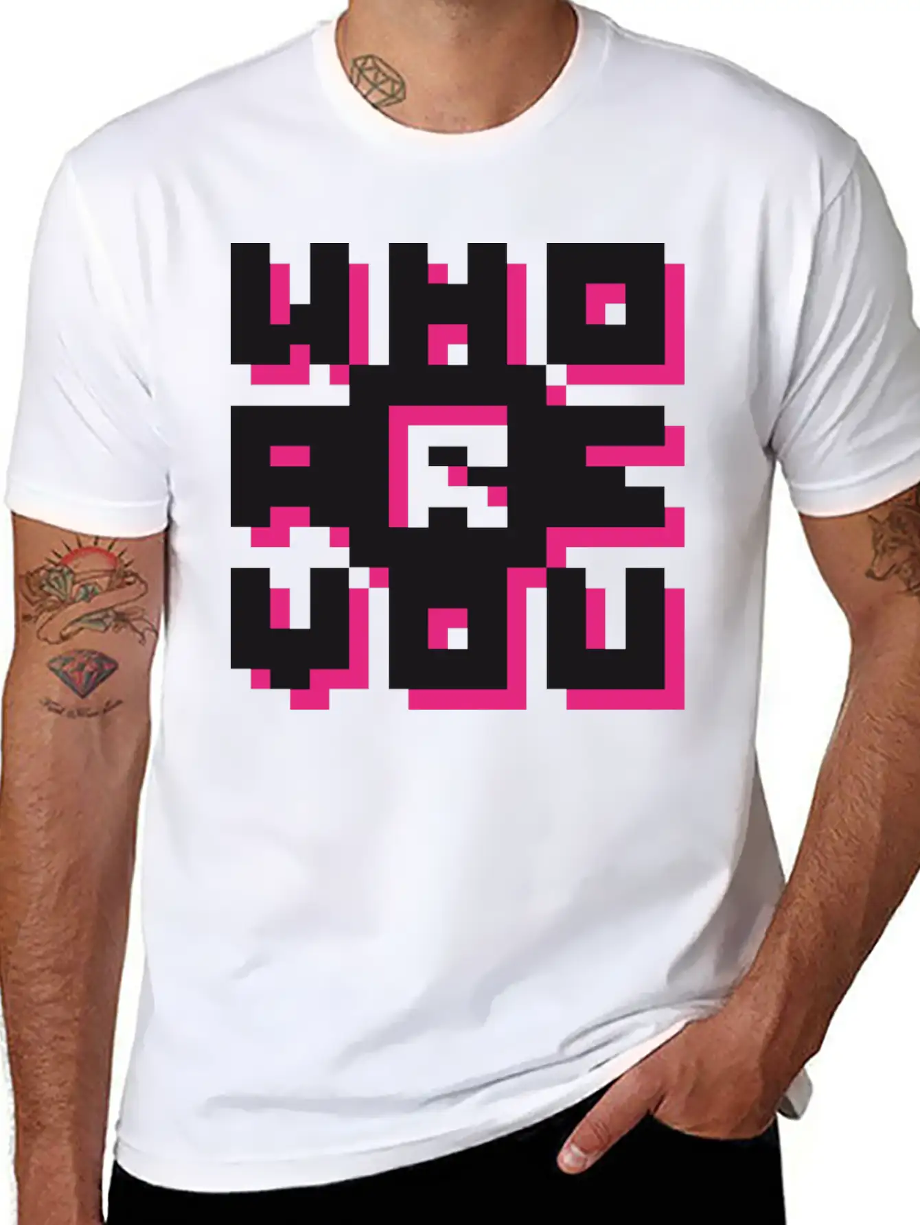 Barcode / Who Are You? Minimal Design Art Breathable Graphic T-Shirt – Perfect For Casual Days