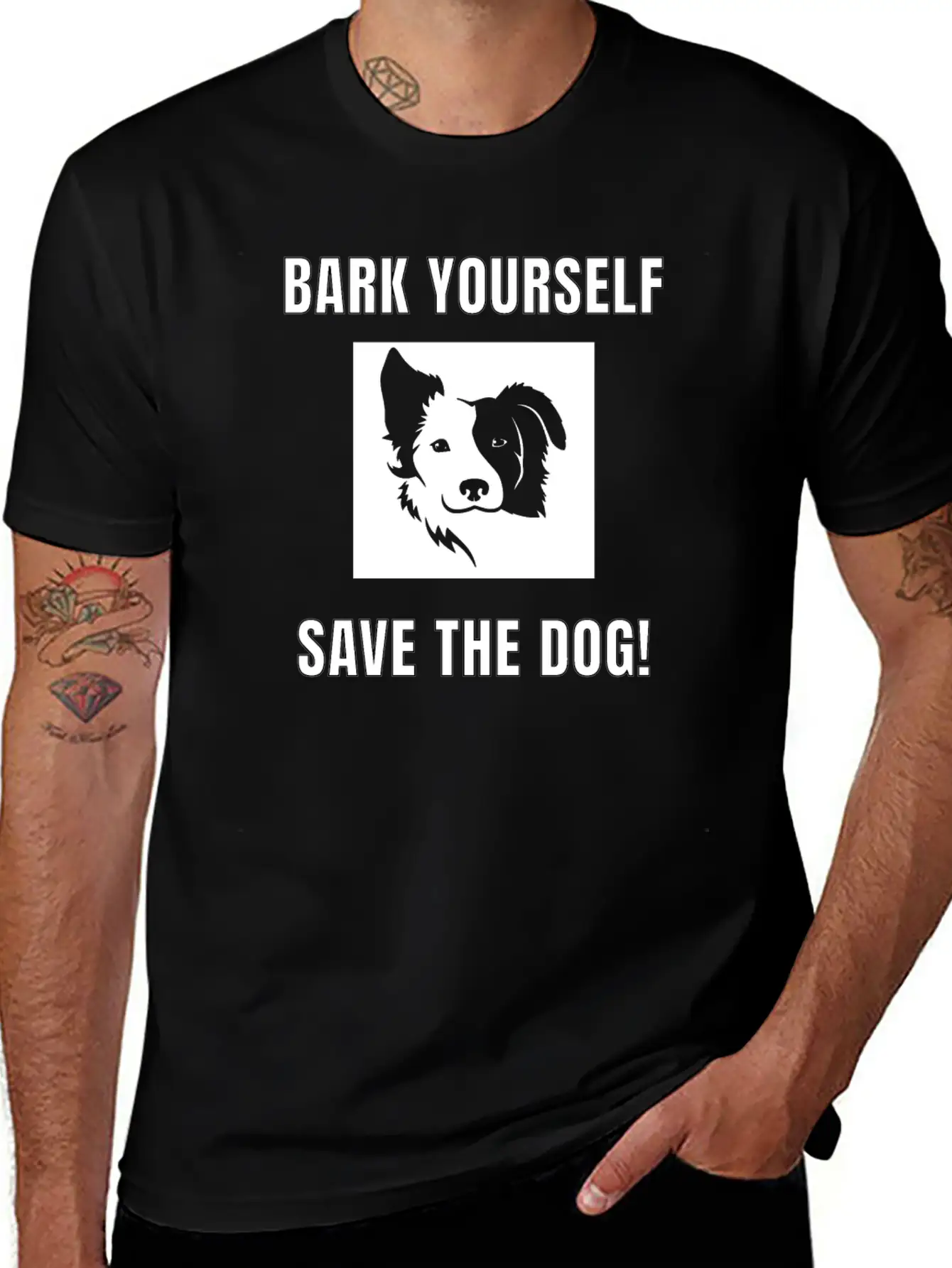 Bark Yourself Save The Dog Unisex Casual T-Shirt – Clean Design For Daily Comfort