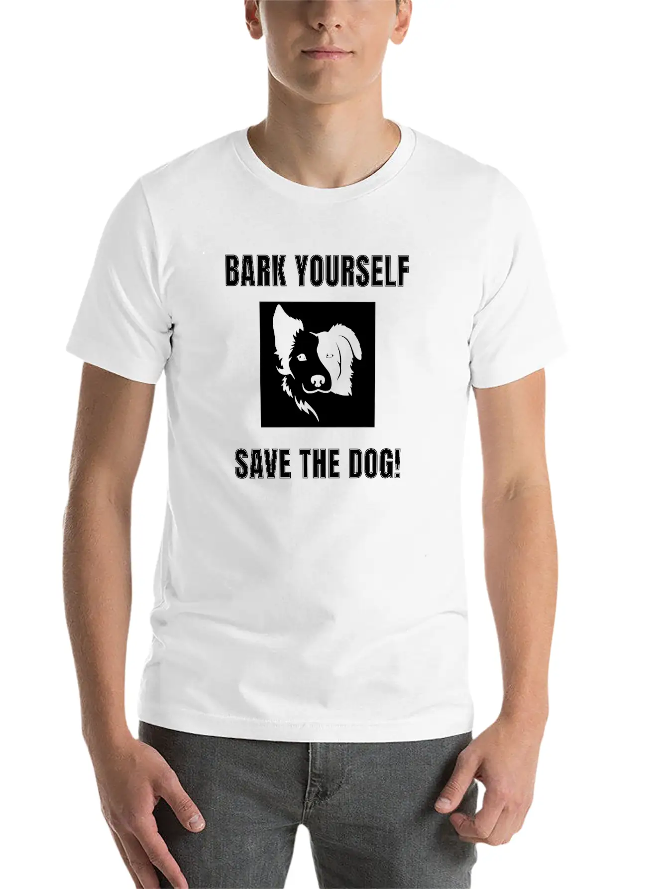 Bark Yourself Save The Dog Unisex Casual T-Shirt – Clean Design For Daily Comfort