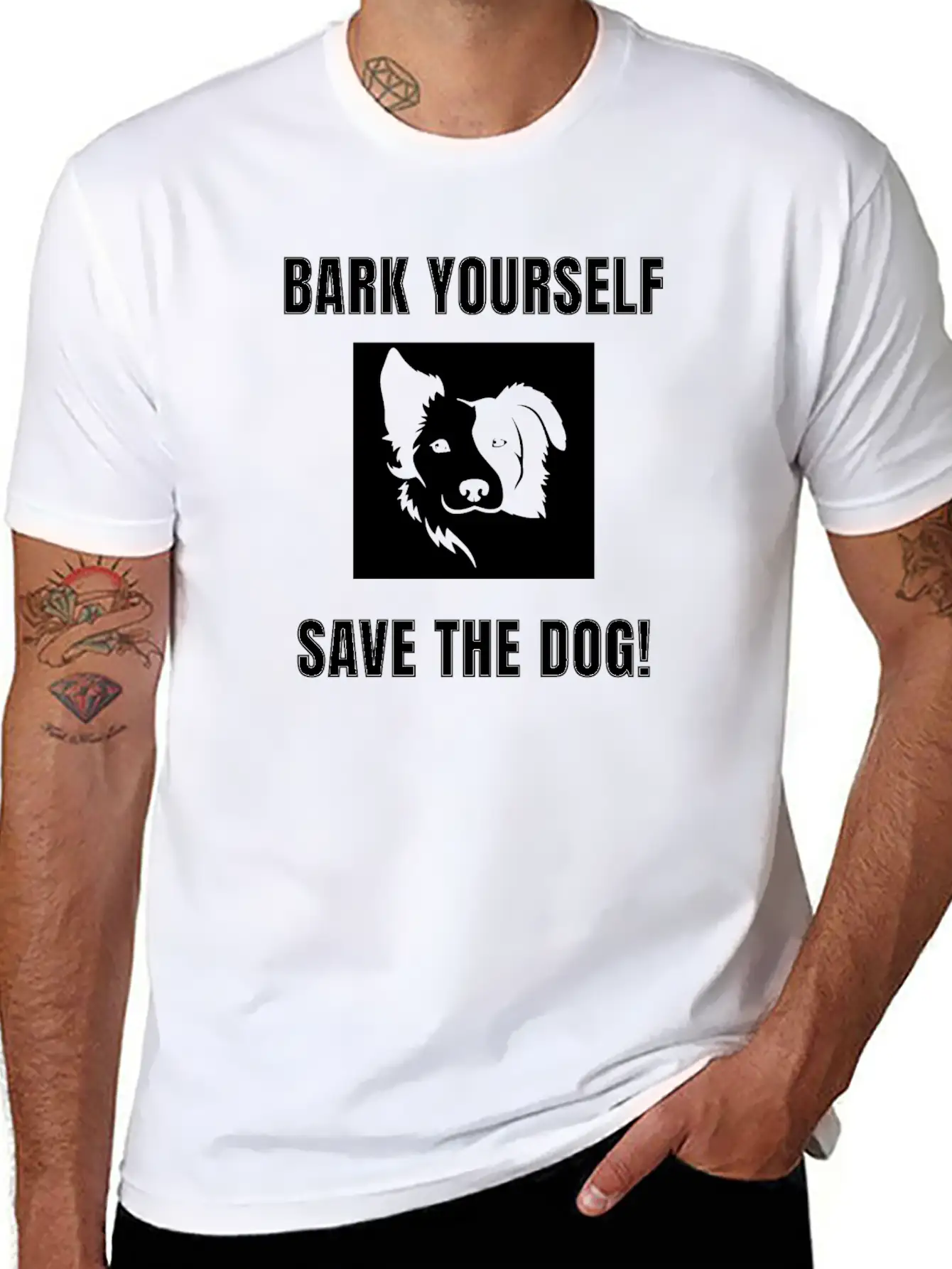 Bark Yourself Save The Dog Unisex Casual T-Shirt – Clean Design For Daily Comfort