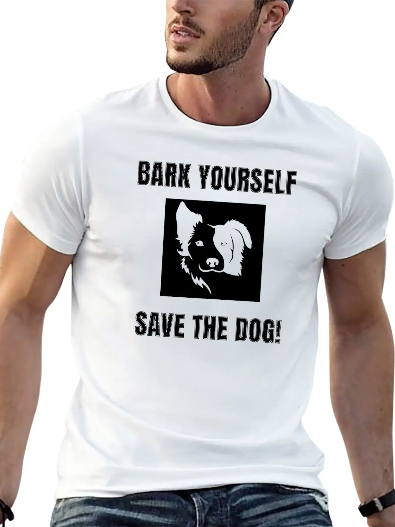 Bark Yourself Save The Dog Unisex Casual T-Shirt – Clean Design For Daily Comfort