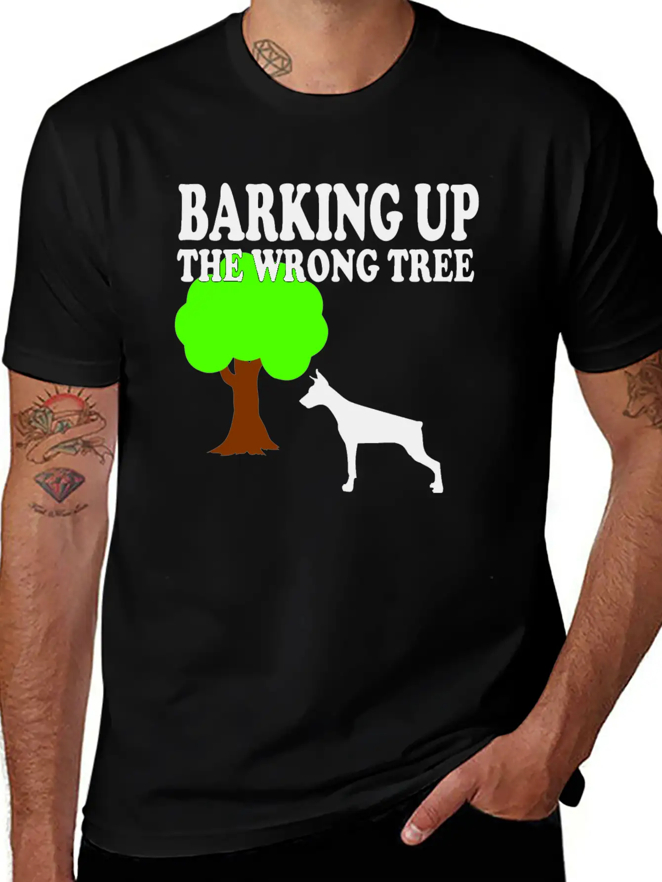 Barking Up The Wrong Tree Stylish Everyday T-Shirt – Unisex Basic Cotton Tee