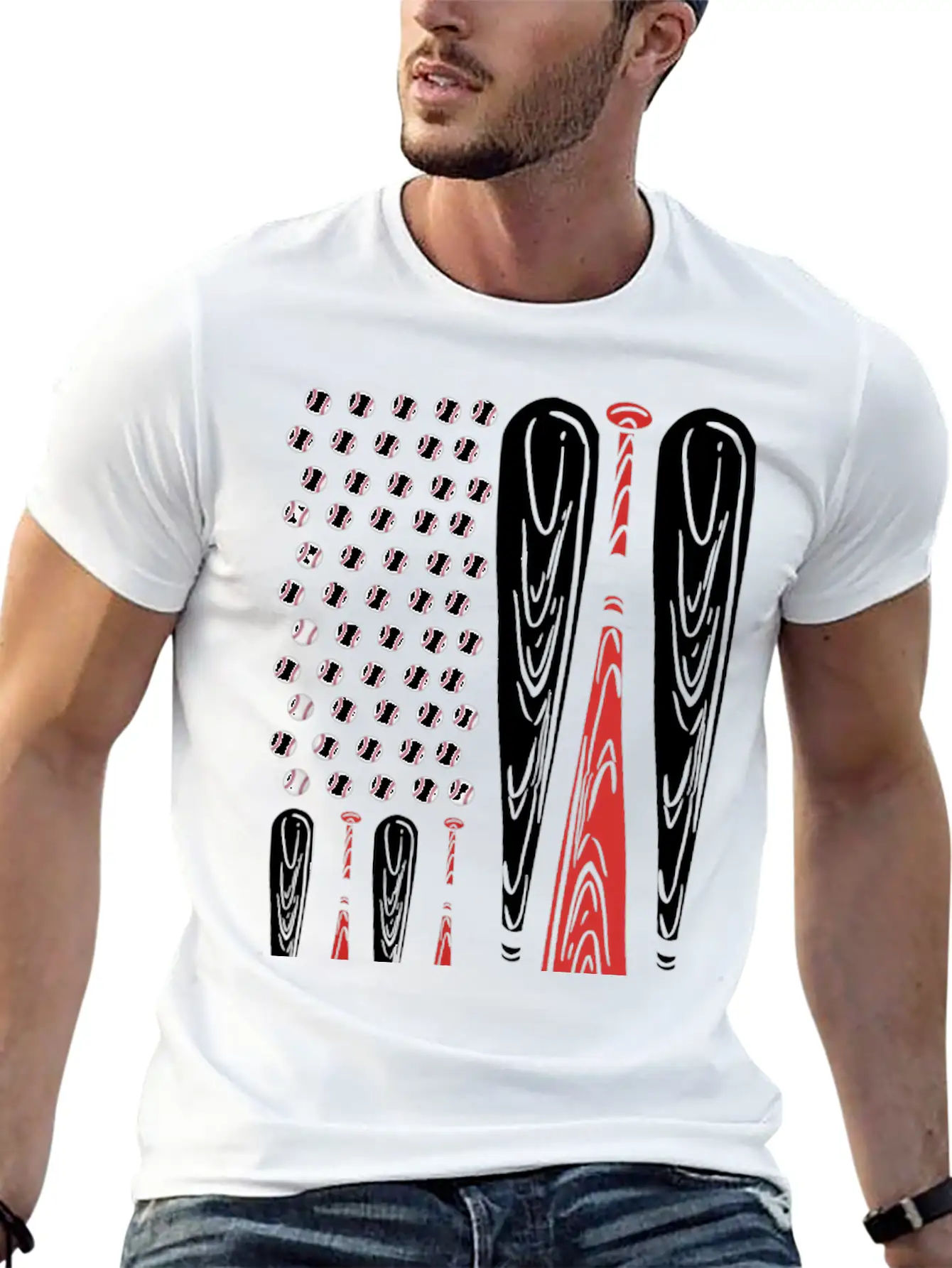 Baseball American Flag Usa Flag Baseball Player Stylish Everyday T-Shirt – Unisex Basic Cotton Tee