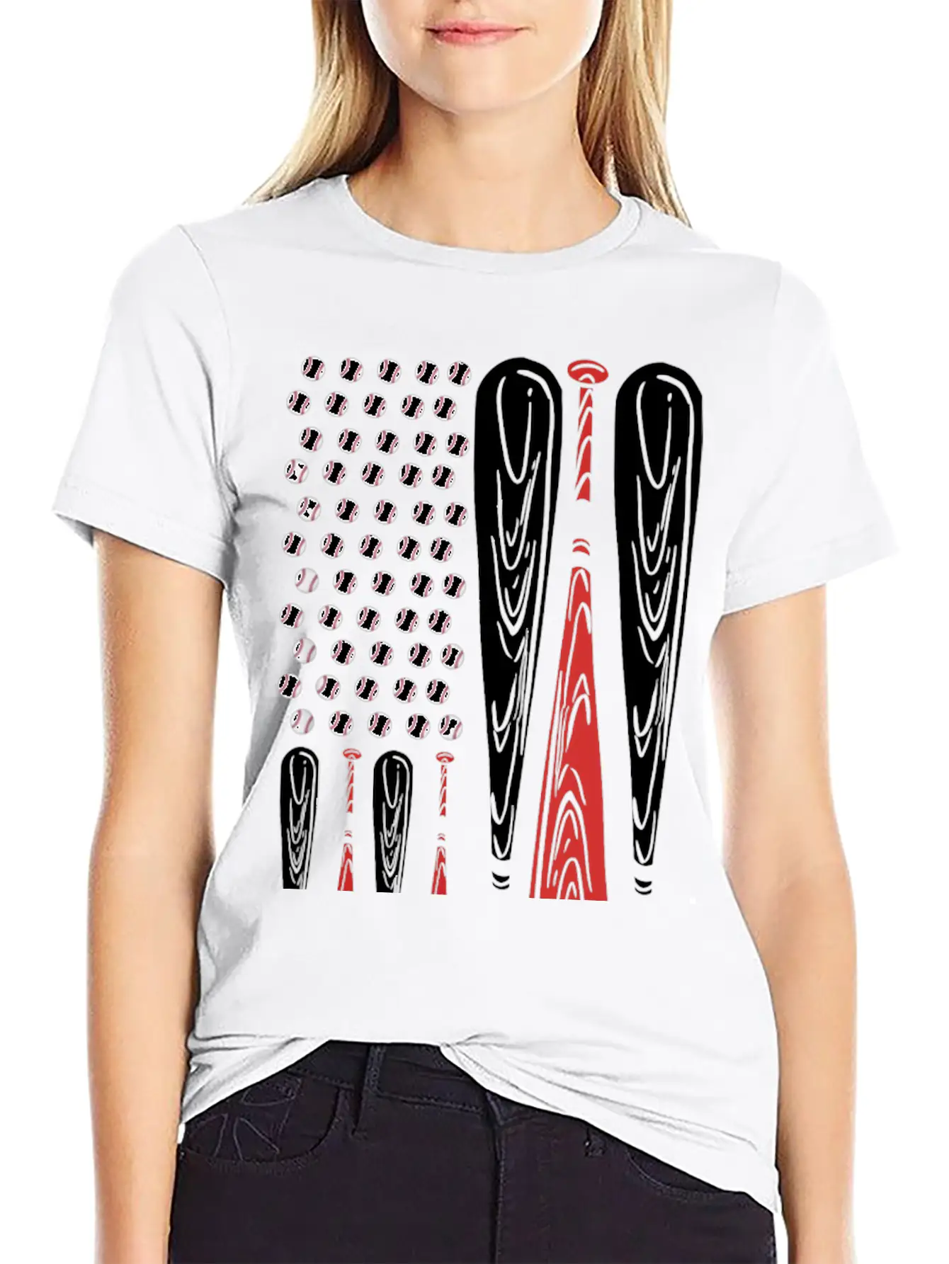 Baseball American Flag Usa Flag Baseball Player Stylish Everyday T-Shirt – Unisex Basic Cotton Tee