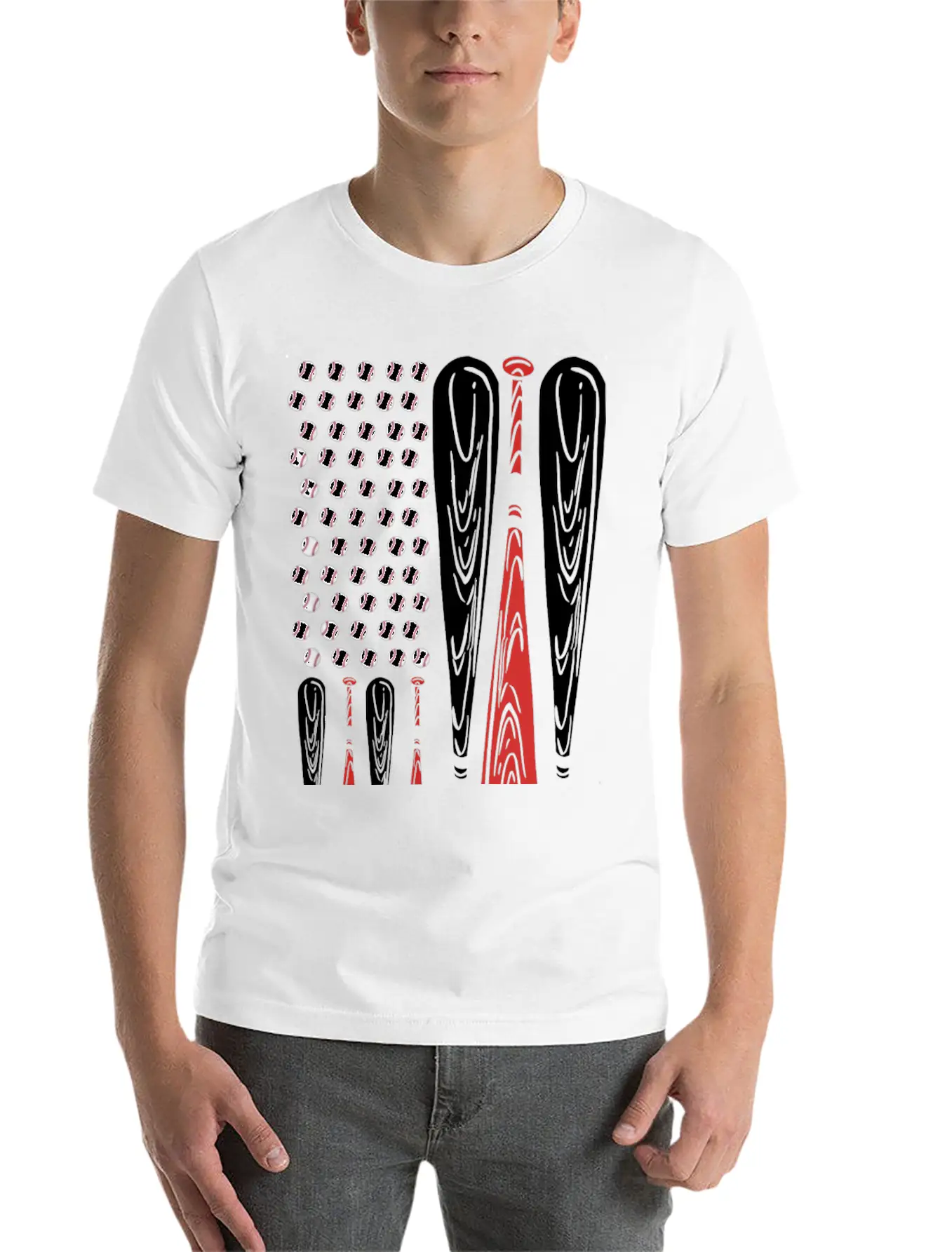 Baseball American Flag Usa Flag Baseball Player Stylish Everyday T-Shirt – Unisex Basic Cotton Tee