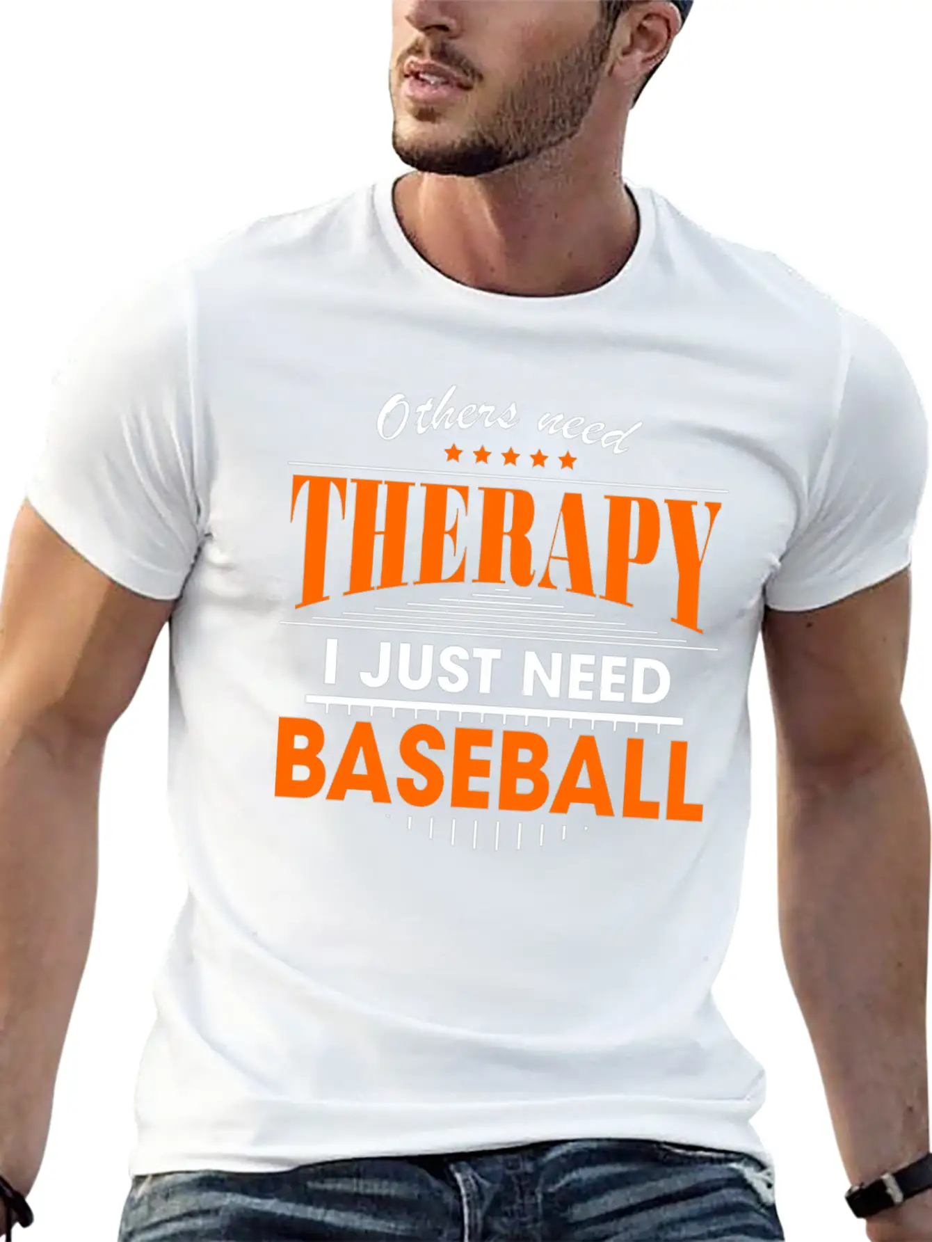 Baseball Is My Therapy Breathable Graphic T-Shirt – Perfect For Casual Days