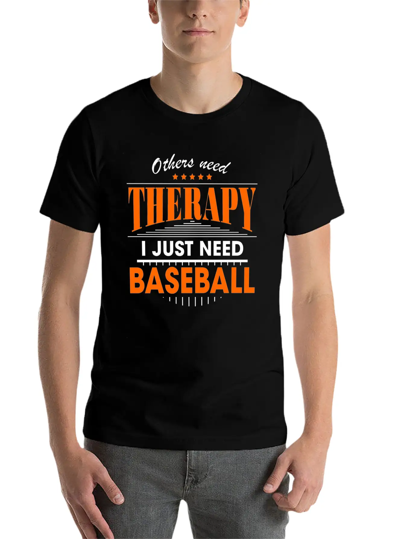 Baseball Is My Therapy Breathable Graphic T-Shirt – Perfect For Casual Days