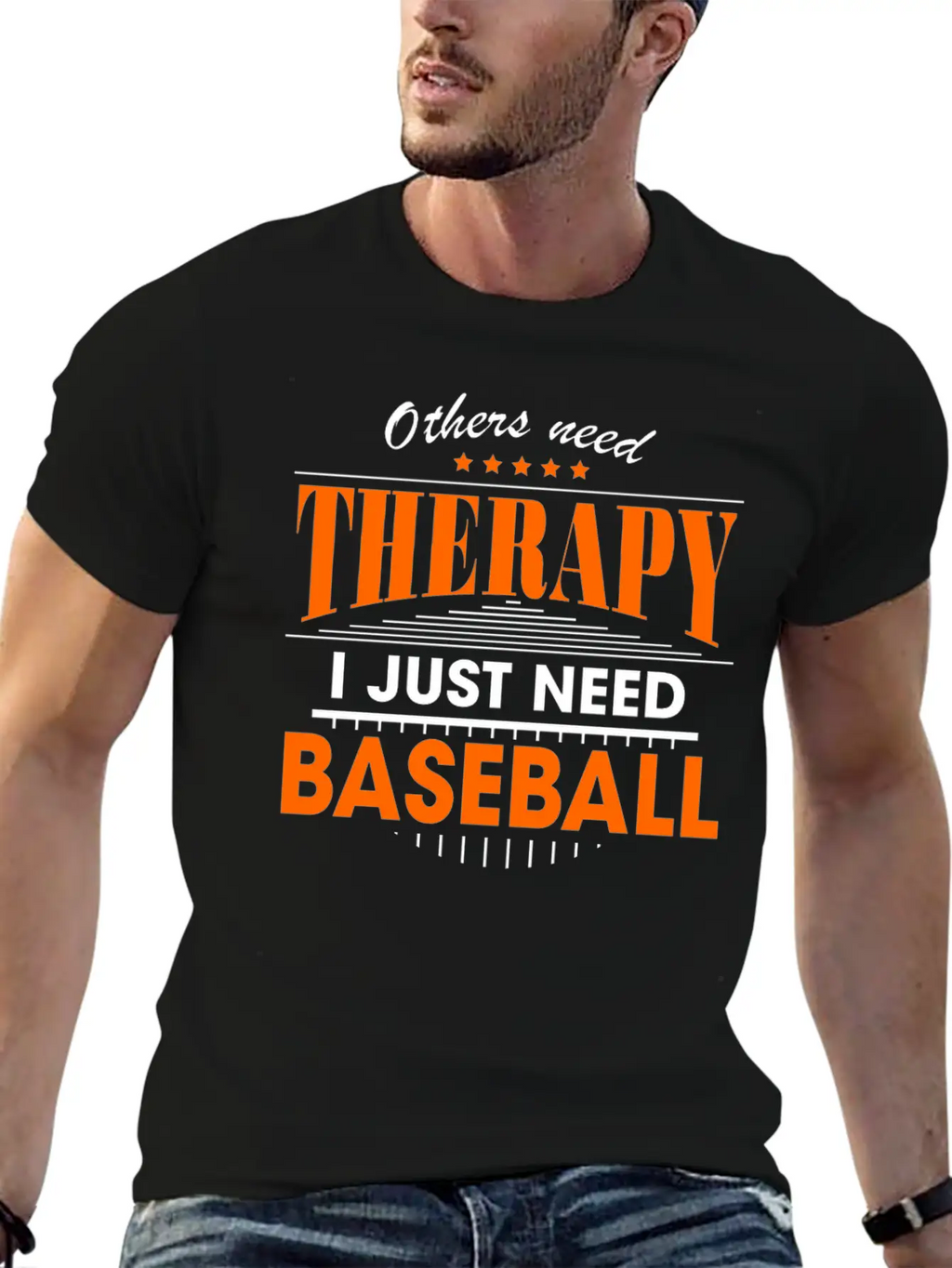Baseball Is My Therapy Breathable Graphic T-Shirt – Perfect For Casual Days