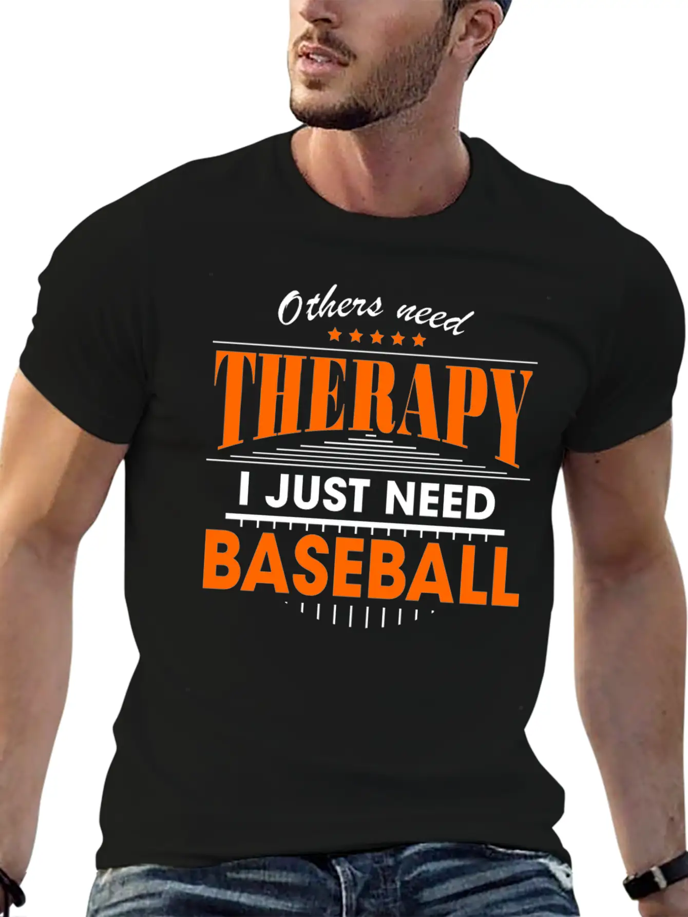 Baseball Is My Therapy Breathable Graphic T-Shirt – Perfect For Casual Days
