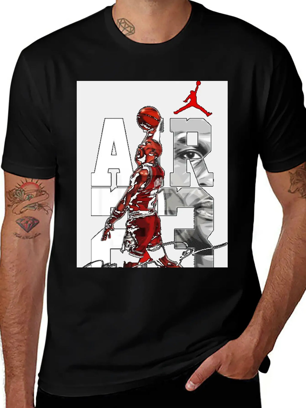 Basket Player Art Jordan T Shirts Relaxed Everyday Tee – Lightweight And Durable Cotton