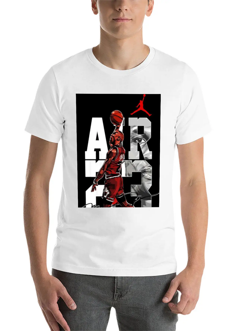 Basket Player Art Jordan T Shirts Relaxed Everyday Tee – Lightweight And Durable Cotton
