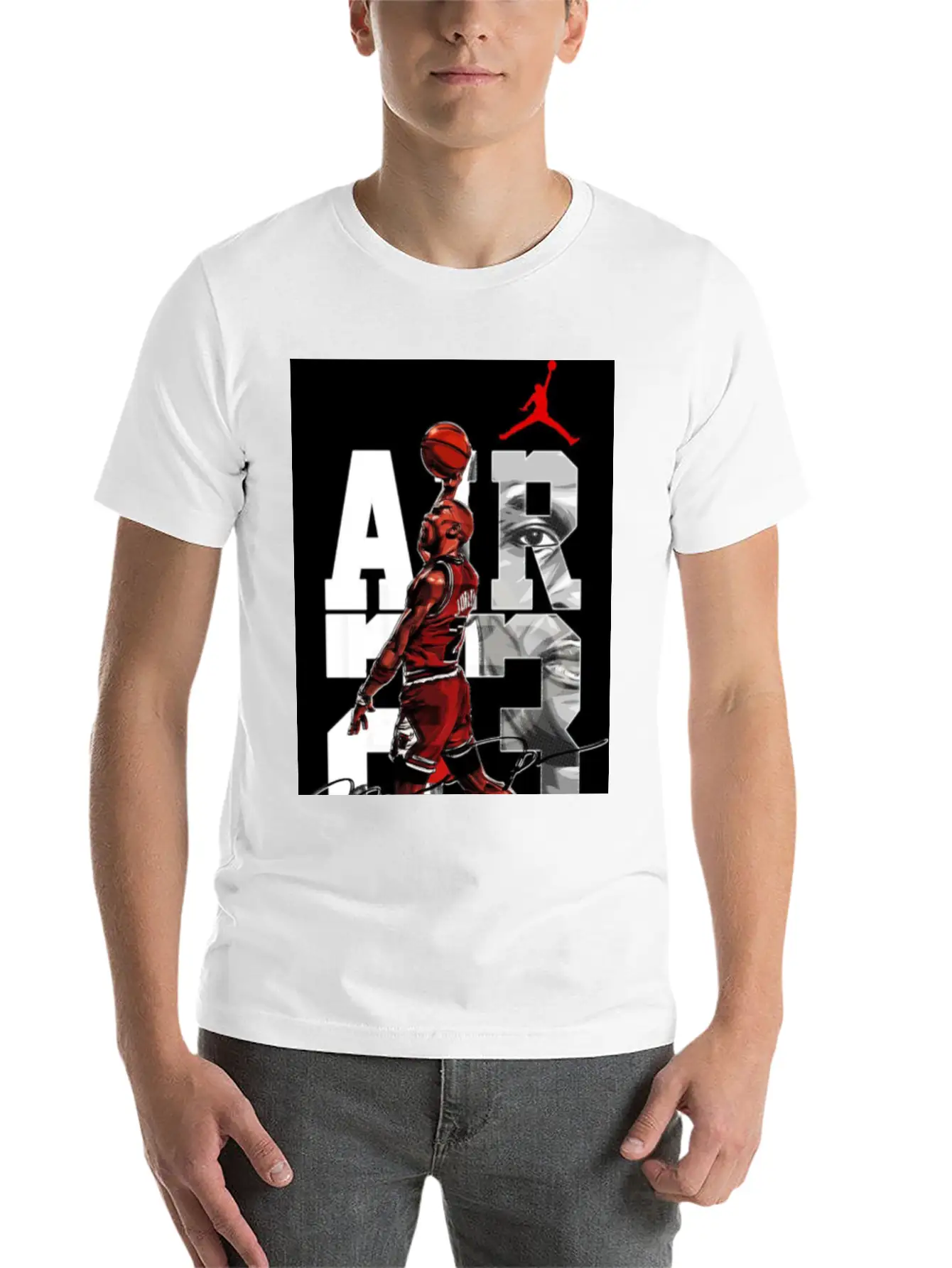 Basket Player Art Jordan T Shirts Relaxed Everyday Tee – Lightweight And Durable Cotton