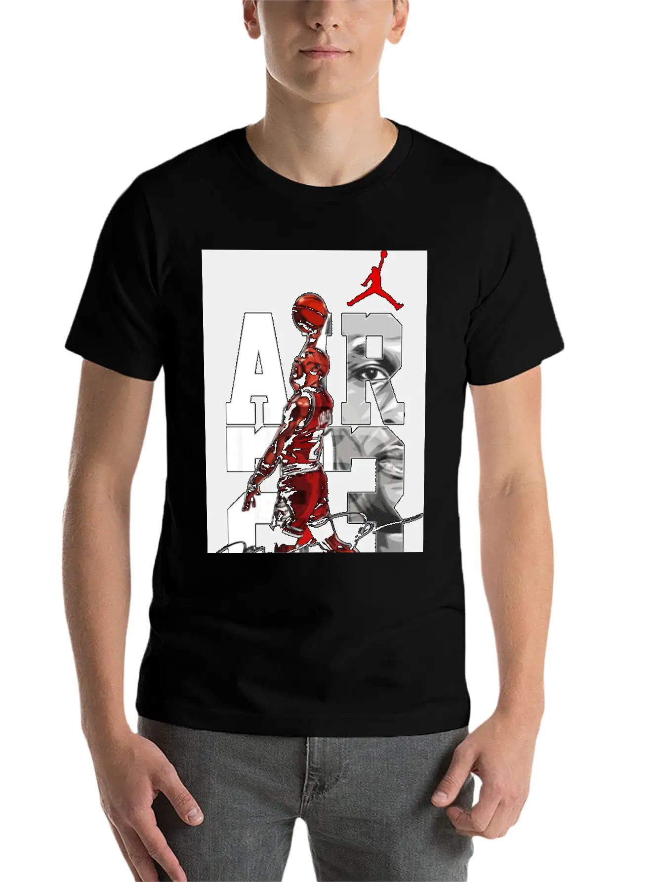 Basket Player Art Jordan T Shirts Relaxed Everyday Tee – Lightweight And Durable Cotton