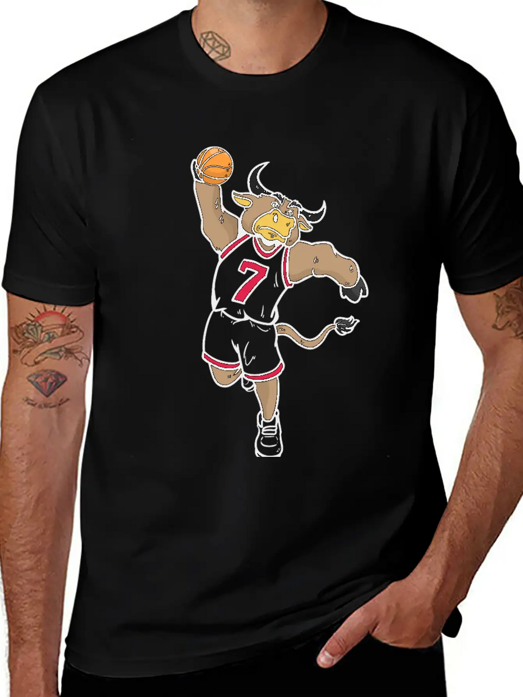 Basketball Bull Breathable Soft Cotton T-Shirt – Timeless Casual Look