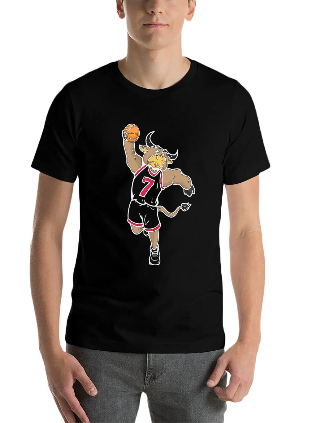 Basketball Bull Breathable Soft Cotton T-Shirt – Timeless Casual Look