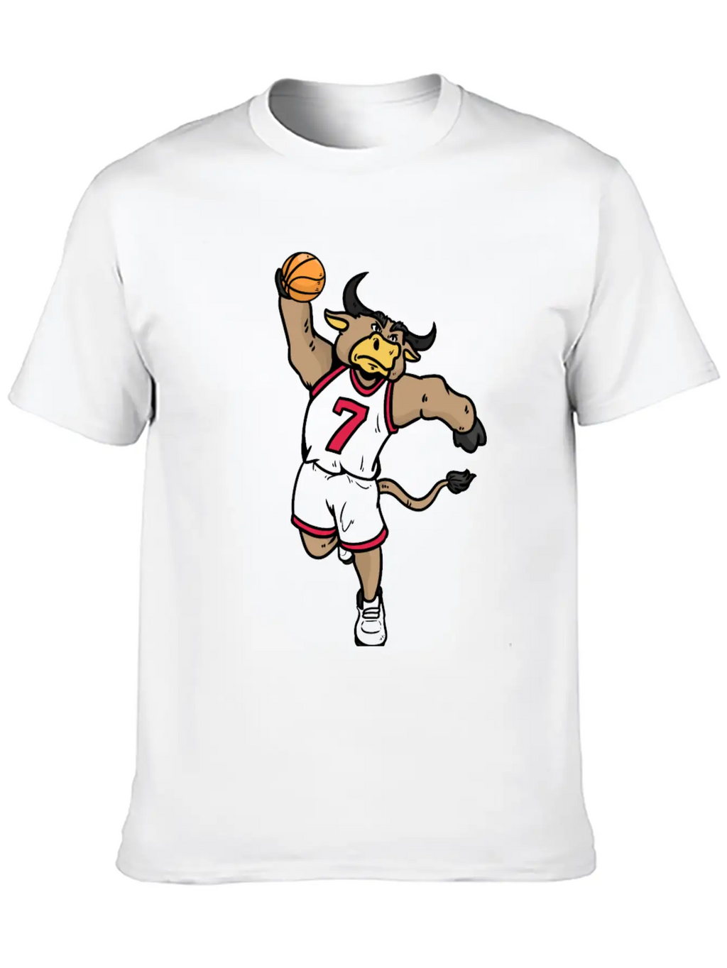Basketball Bull Breathable Soft Cotton T-Shirt – Timeless Casual Look
