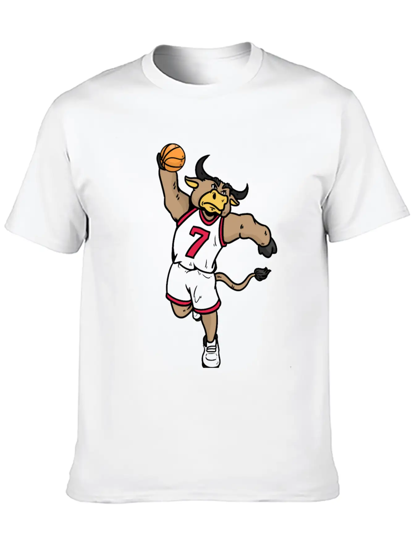 Basketball Bull Breathable Soft Cotton T-Shirt – Timeless Casual Look