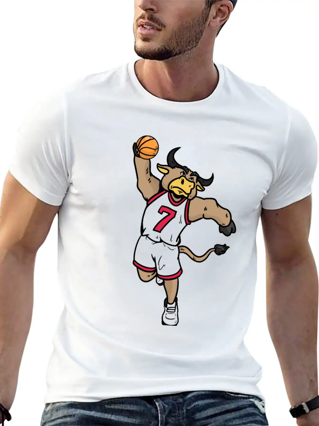 Basketball Bull Breathable Soft Cotton T-Shirt – Timeless Casual Look