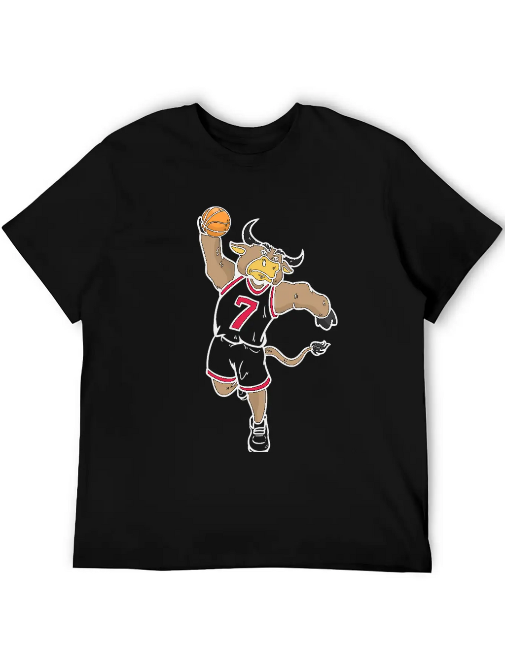 Basketball Bull Breathable Soft Cotton T-Shirt – Timeless Casual Look