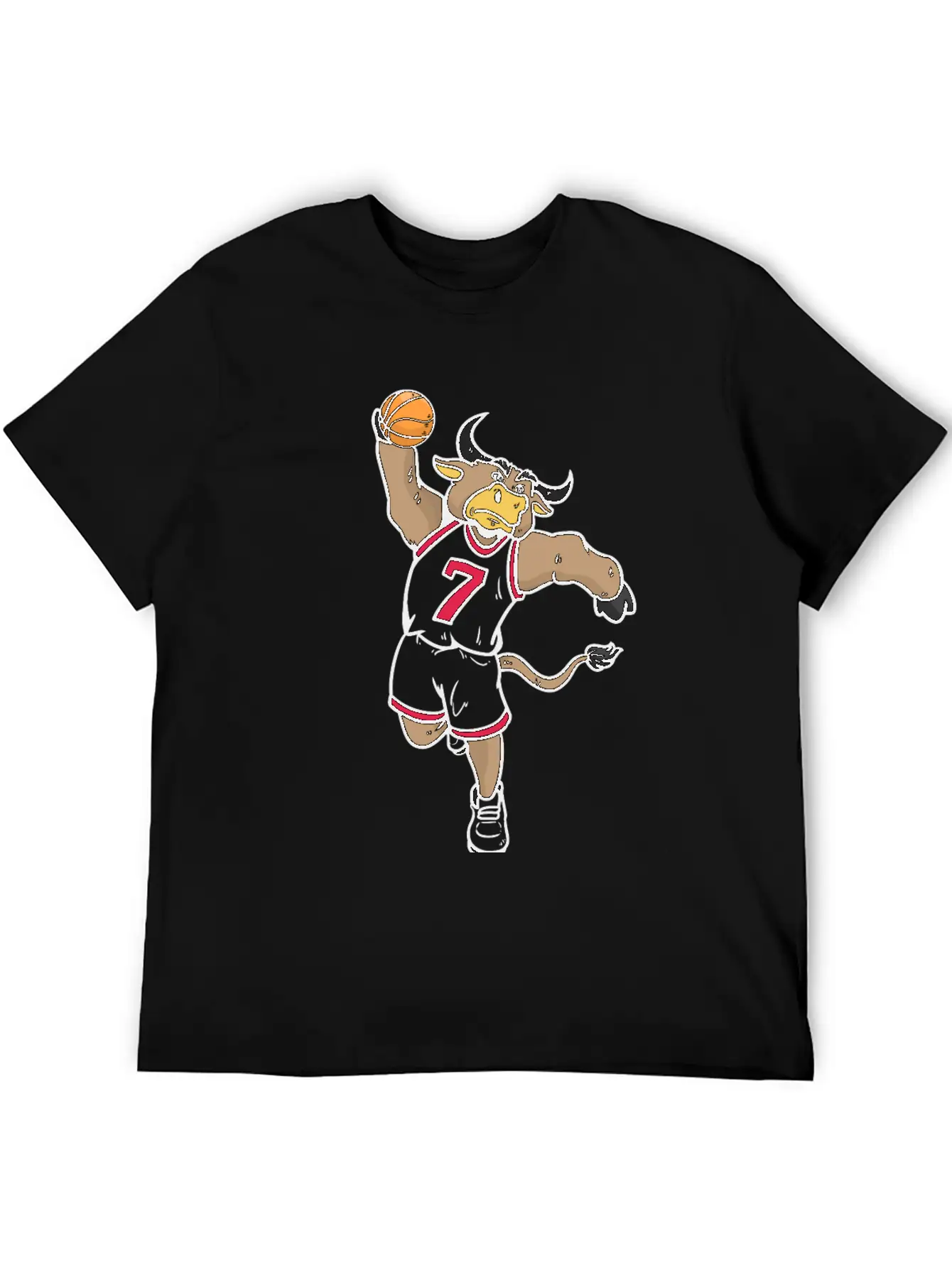 Basketball Bull Breathable Soft Cotton T-Shirt – Timeless Casual Look