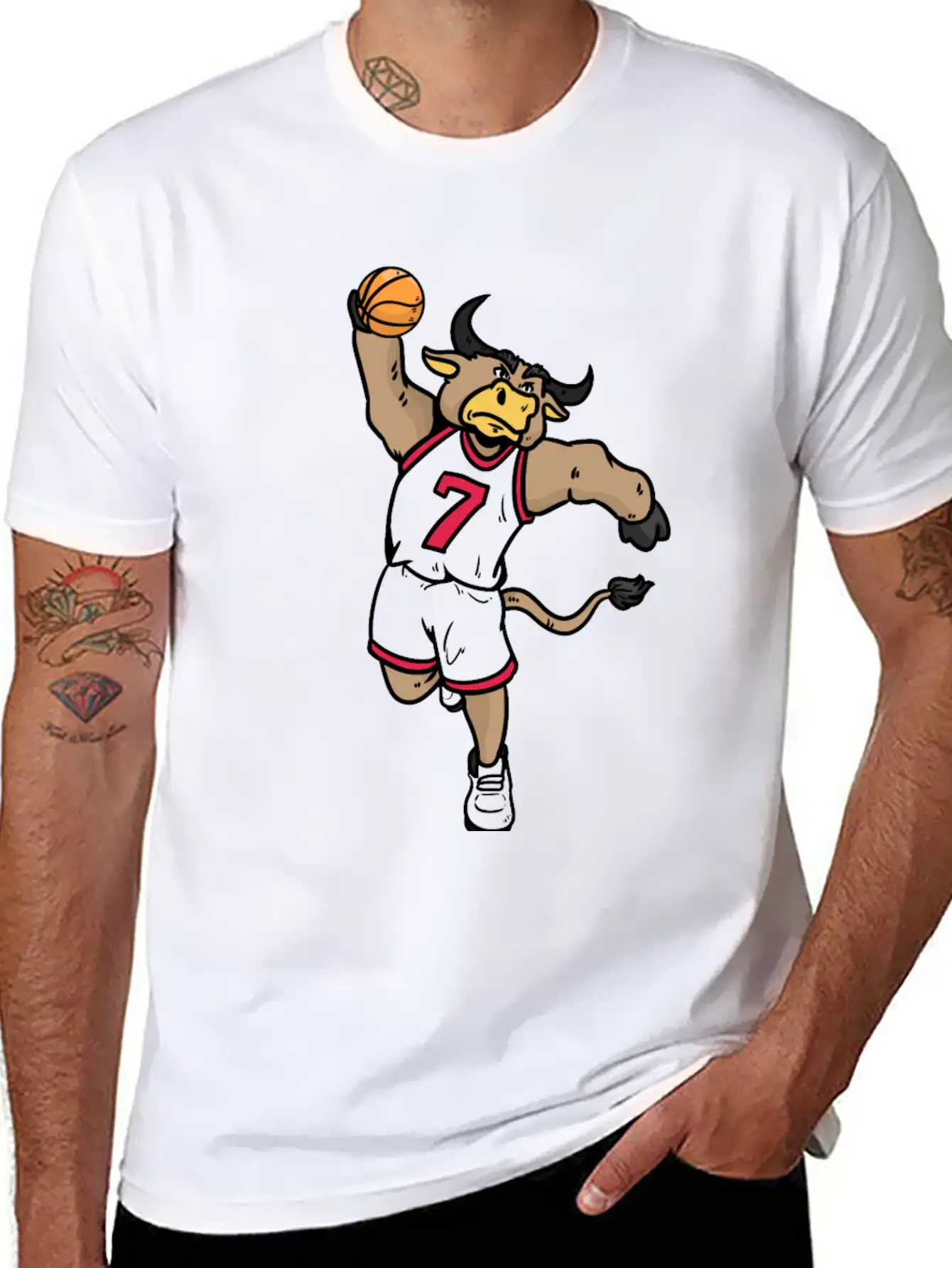 Basketball Bull Breathable Soft Cotton T-Shirt – Timeless Casual Look