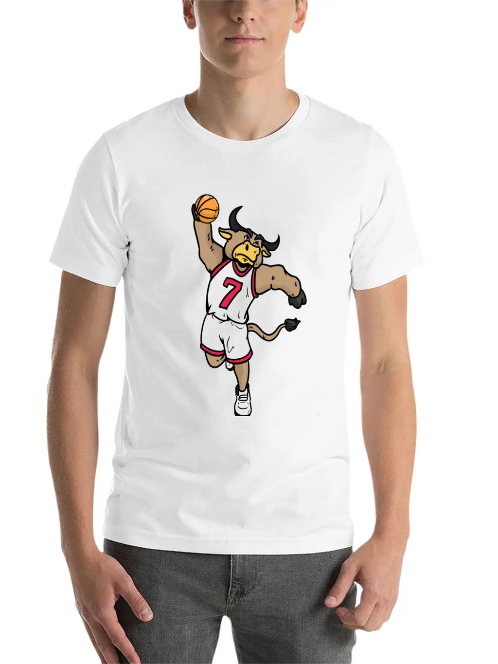 Basketball Bull Breathable Soft Cotton T-Shirt – Timeless Casual Look