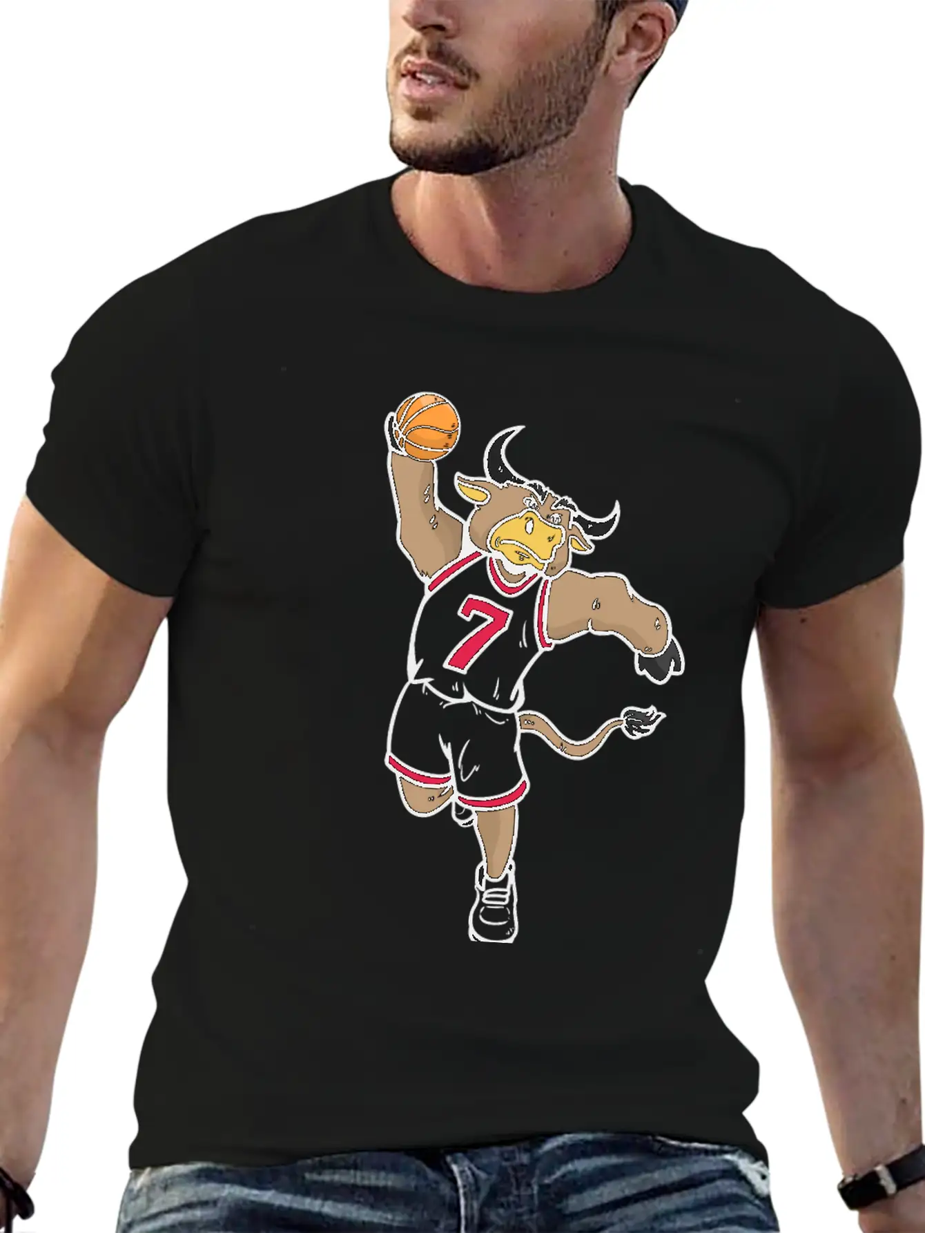 Basketball Bull Breathable Soft Cotton T-Shirt – Timeless Casual Look