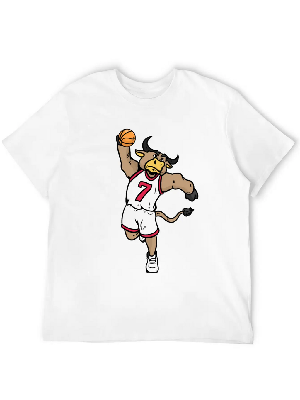 Basketball Bull Breathable Soft Cotton T-Shirt – Timeless Casual Look