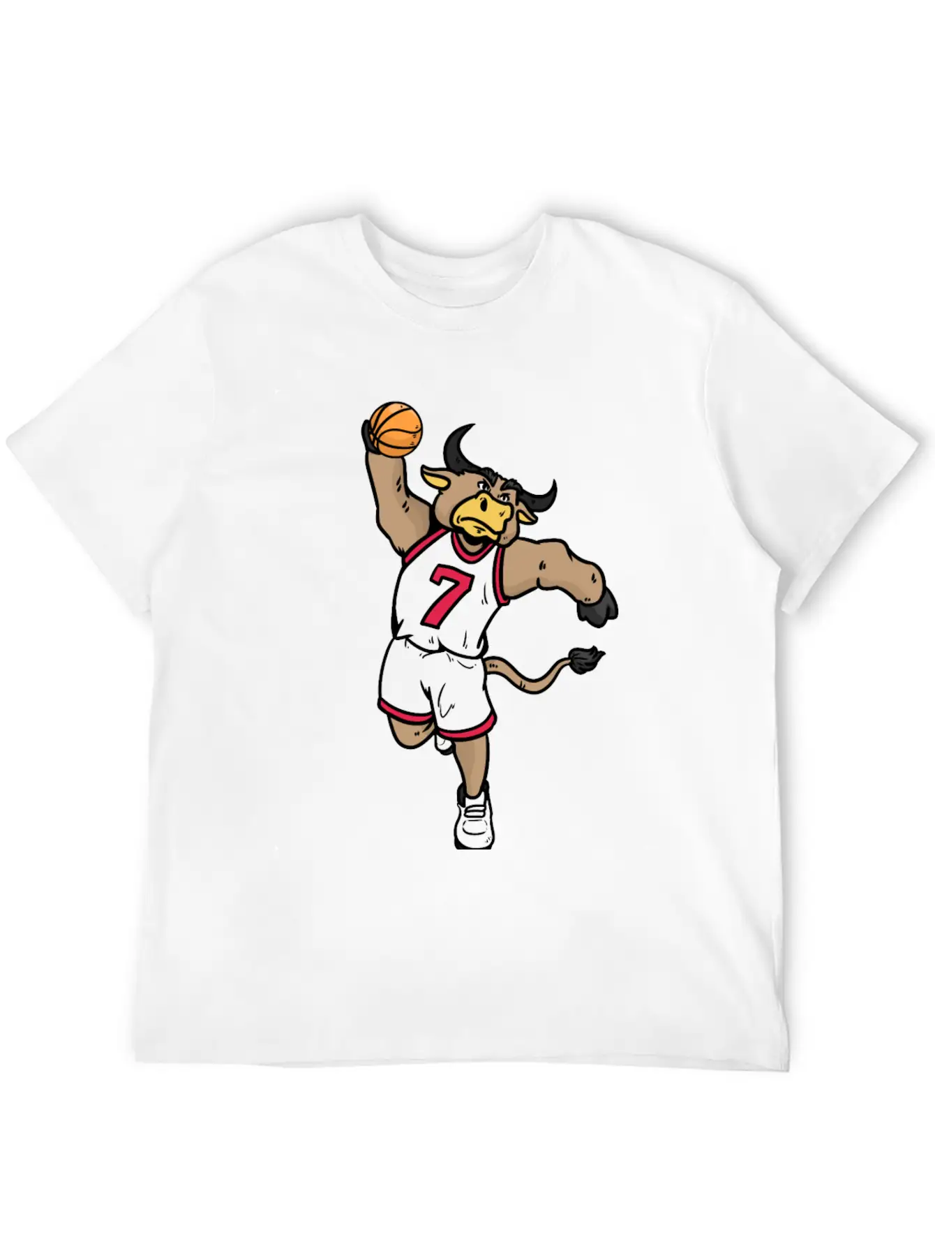 Basketball Bull Breathable Soft Cotton T-Shirt – Timeless Casual Look