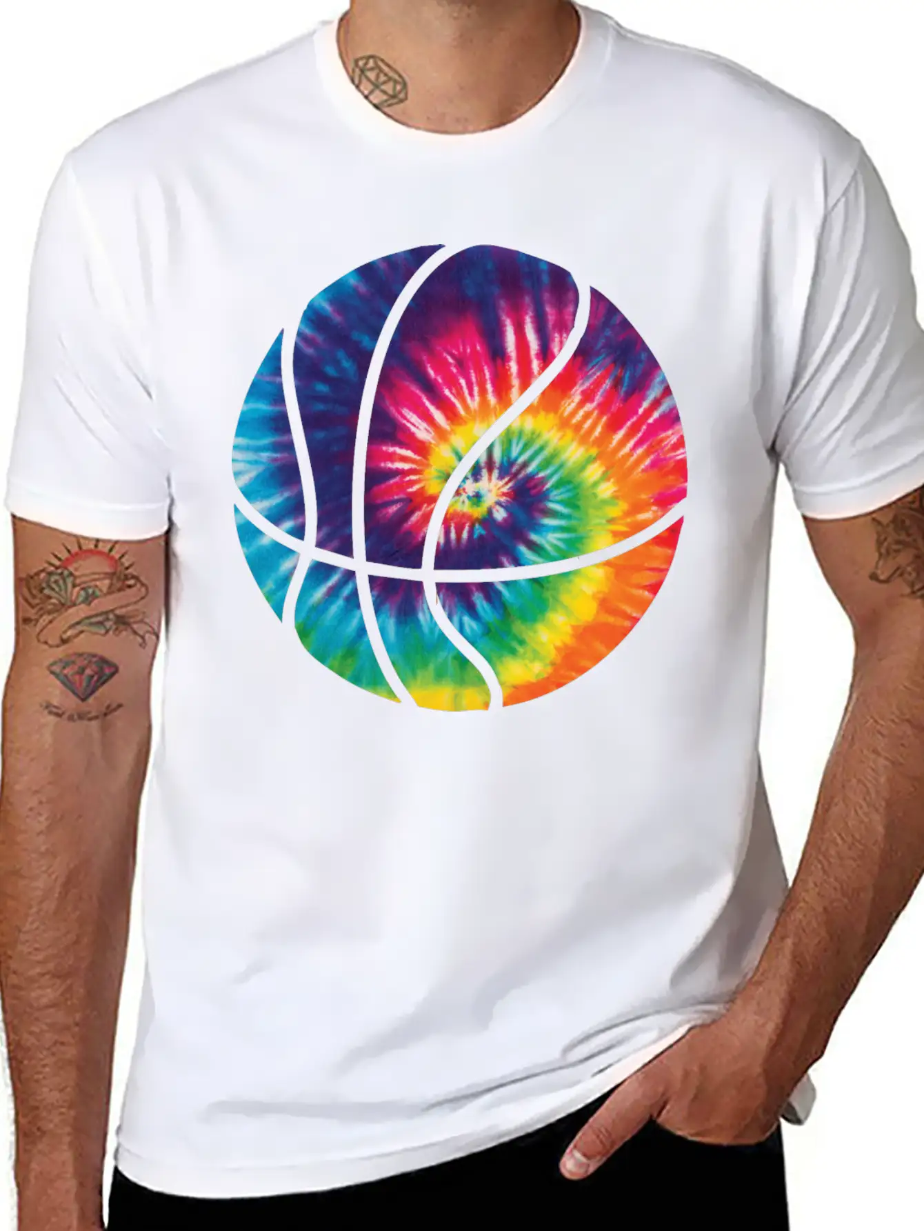Basketball Colorful Tie Dye T Shirt Timeless Short Sleeve Tee – Comfy And Minimalist Design