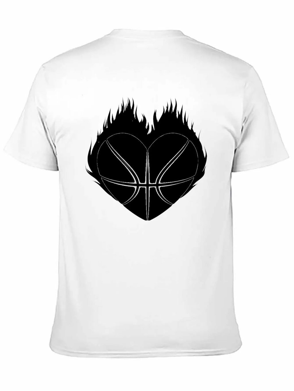 Basketball Heart Flame Gift Idea Breathable Soft Cotton T-Shirt – Timeless Casual Look