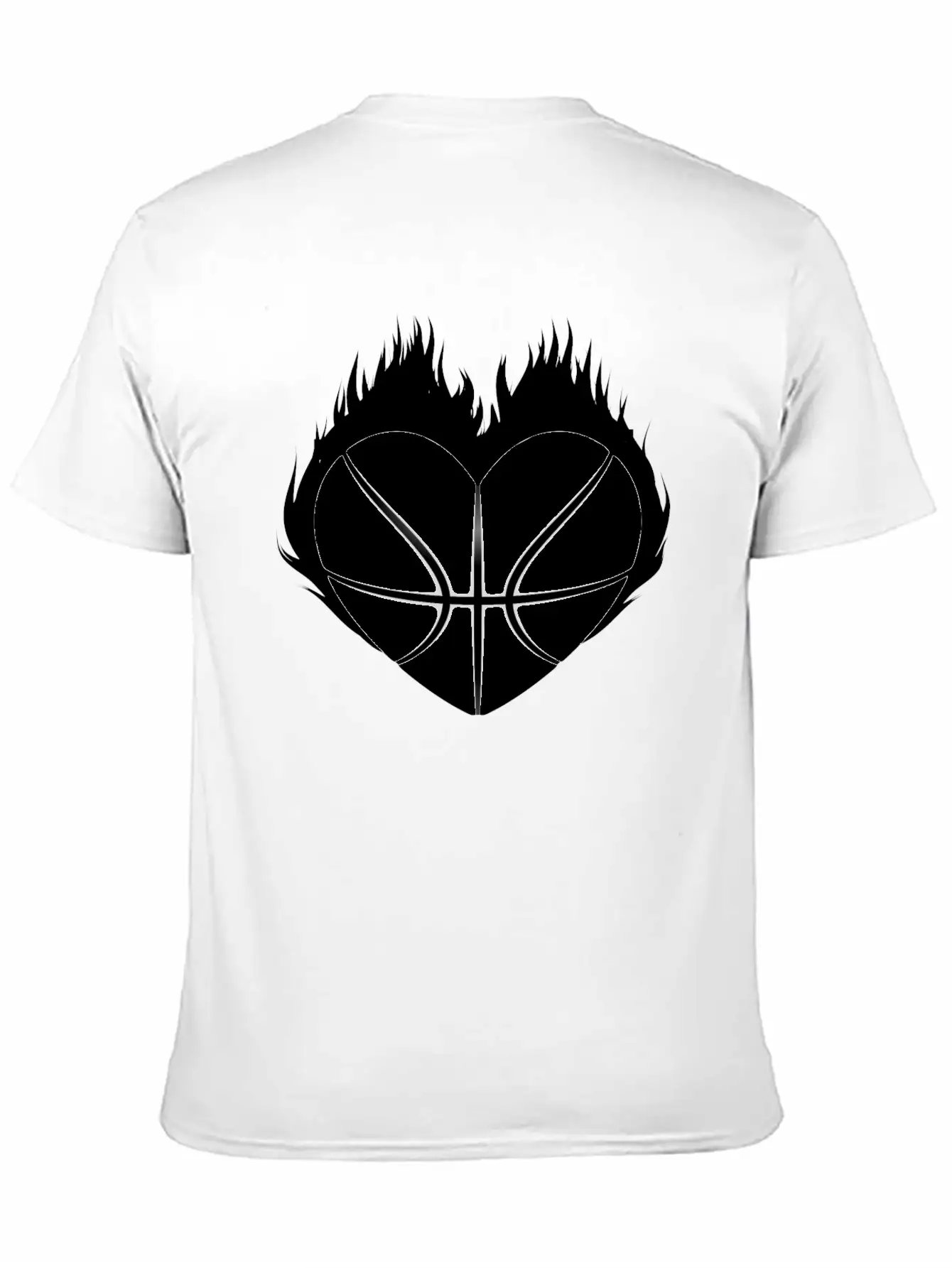 Basketball Heart Flame Gift Idea Breathable Soft Cotton T-Shirt – Timeless Casual Look