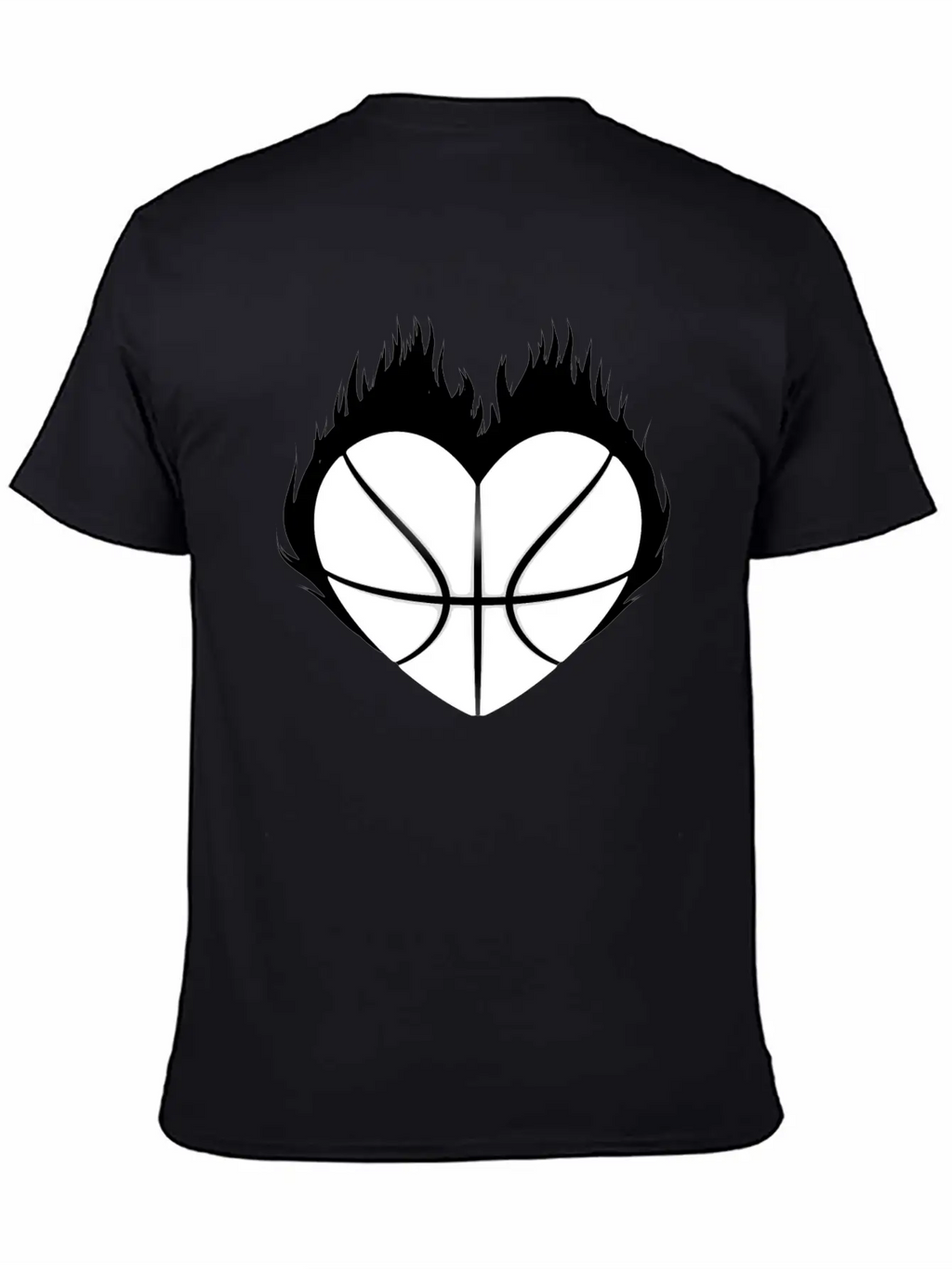Basketball Heart Flame Gift Idea Breathable Soft Cotton T-Shirt – Timeless Casual Look