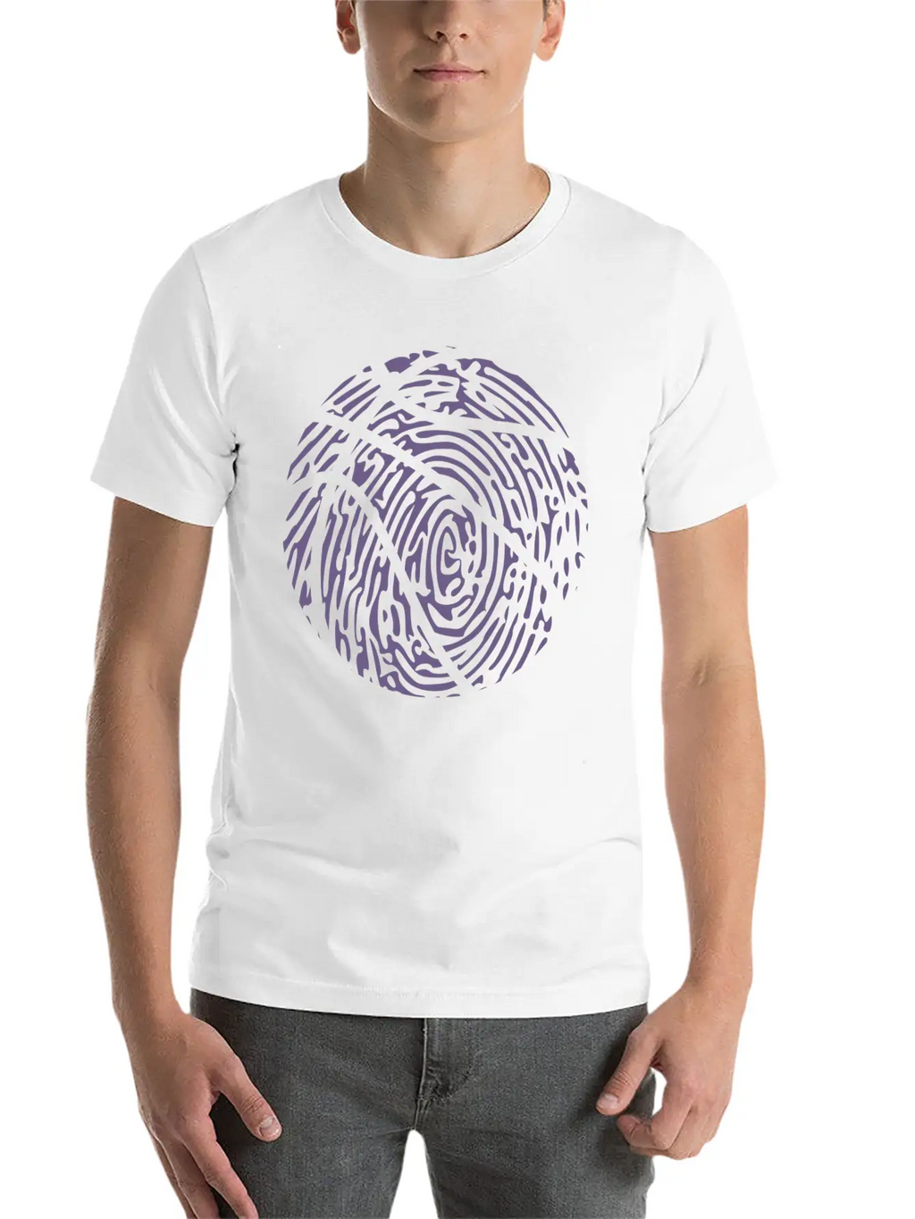 Basketball Player Fingerprint Passion - Creative Essential Cotton Tee For Daily Outfits – Unisex Style